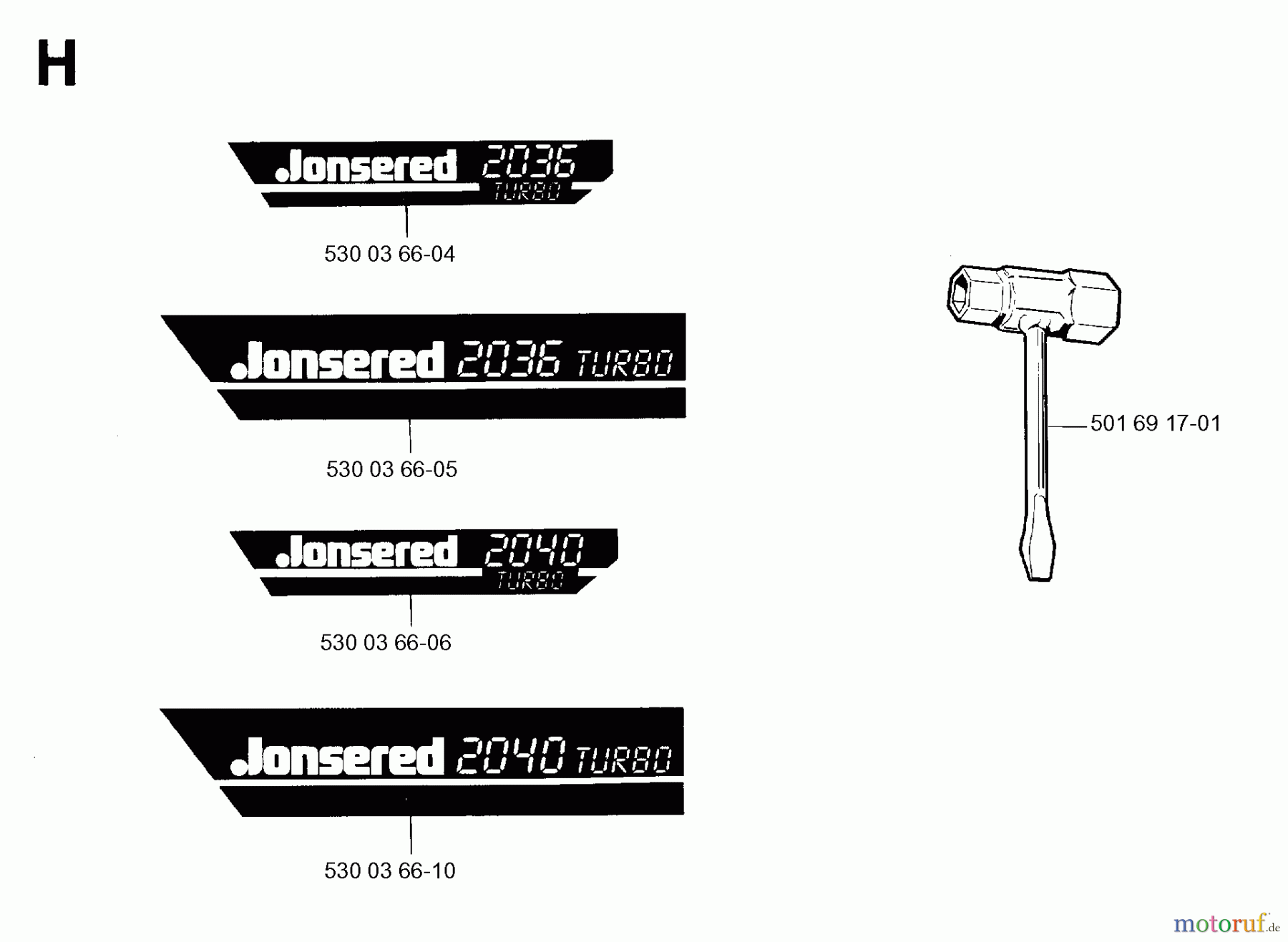 Jonsered Motorsägen 2040 - Jonsered Chainsaw (1993-11) DECALS