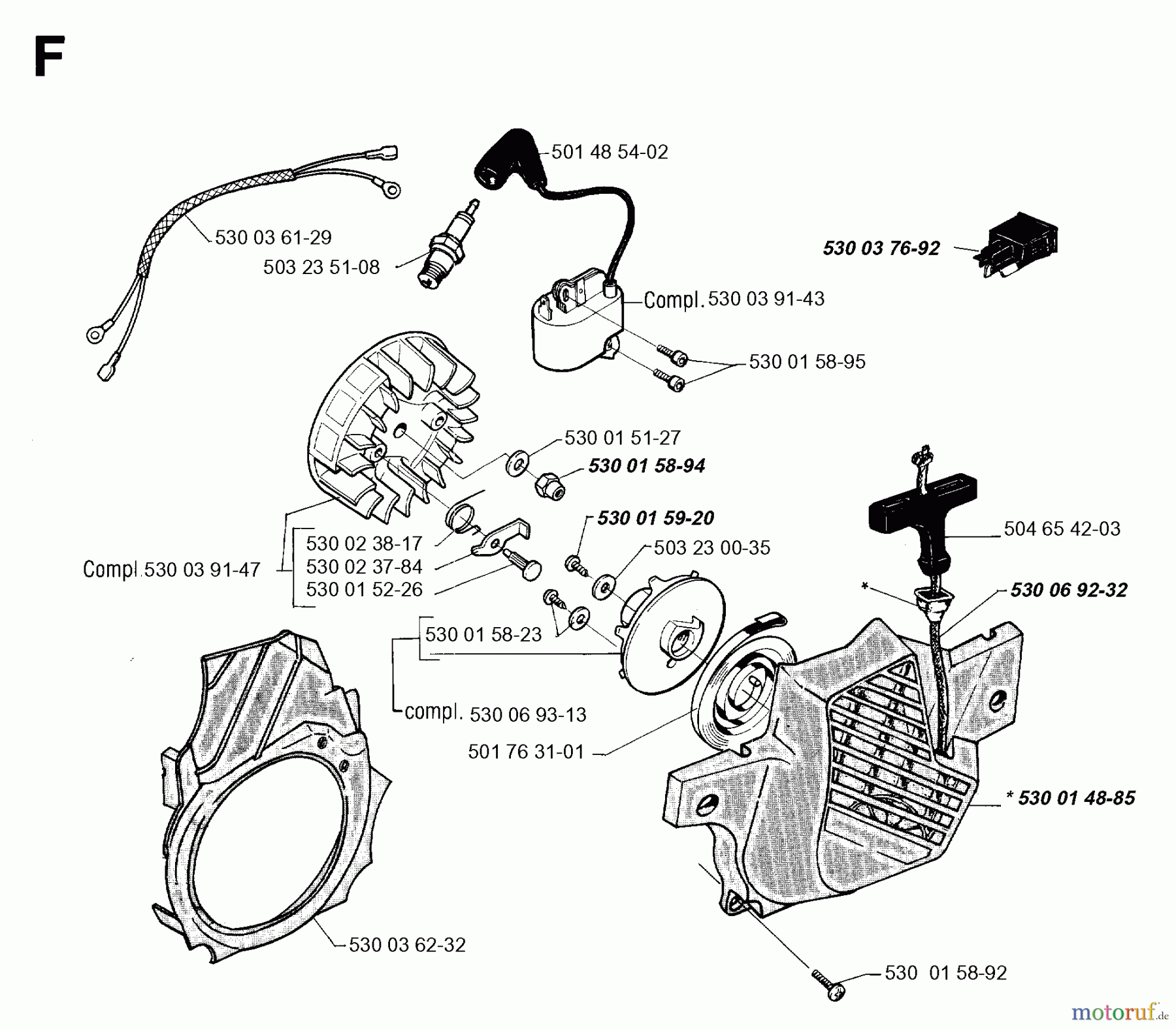 Jonsered Motorsägen 2036 - Jonsered Chainsaw (1993-11) STARTER