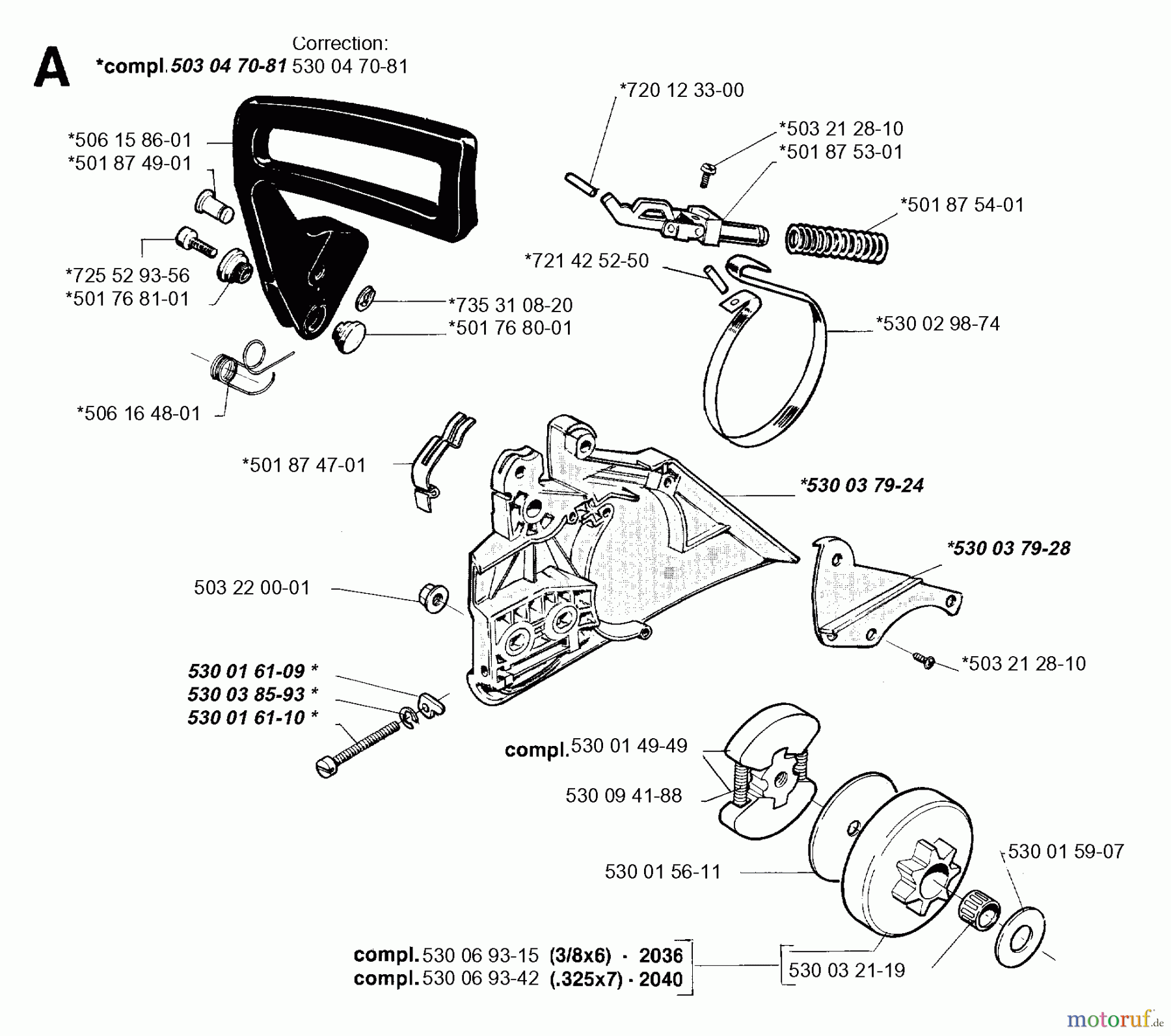 Jonsered Motorsägen 2036 - Jonsered Chainsaw (1995-11) CHAIN BRAKE CLUTCH COVER