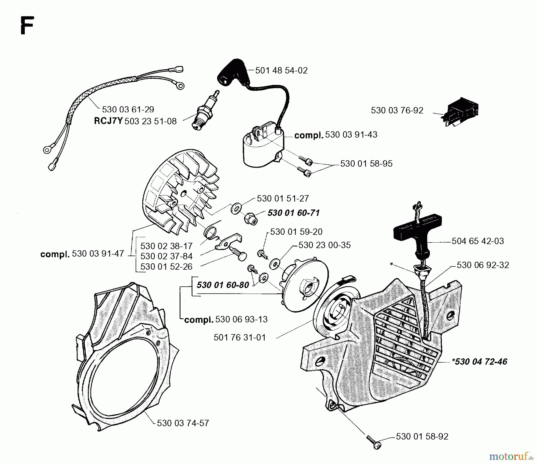 Jonsered Motorsägen 2036 - Jonsered Chainsaw (1995-11) STARTER