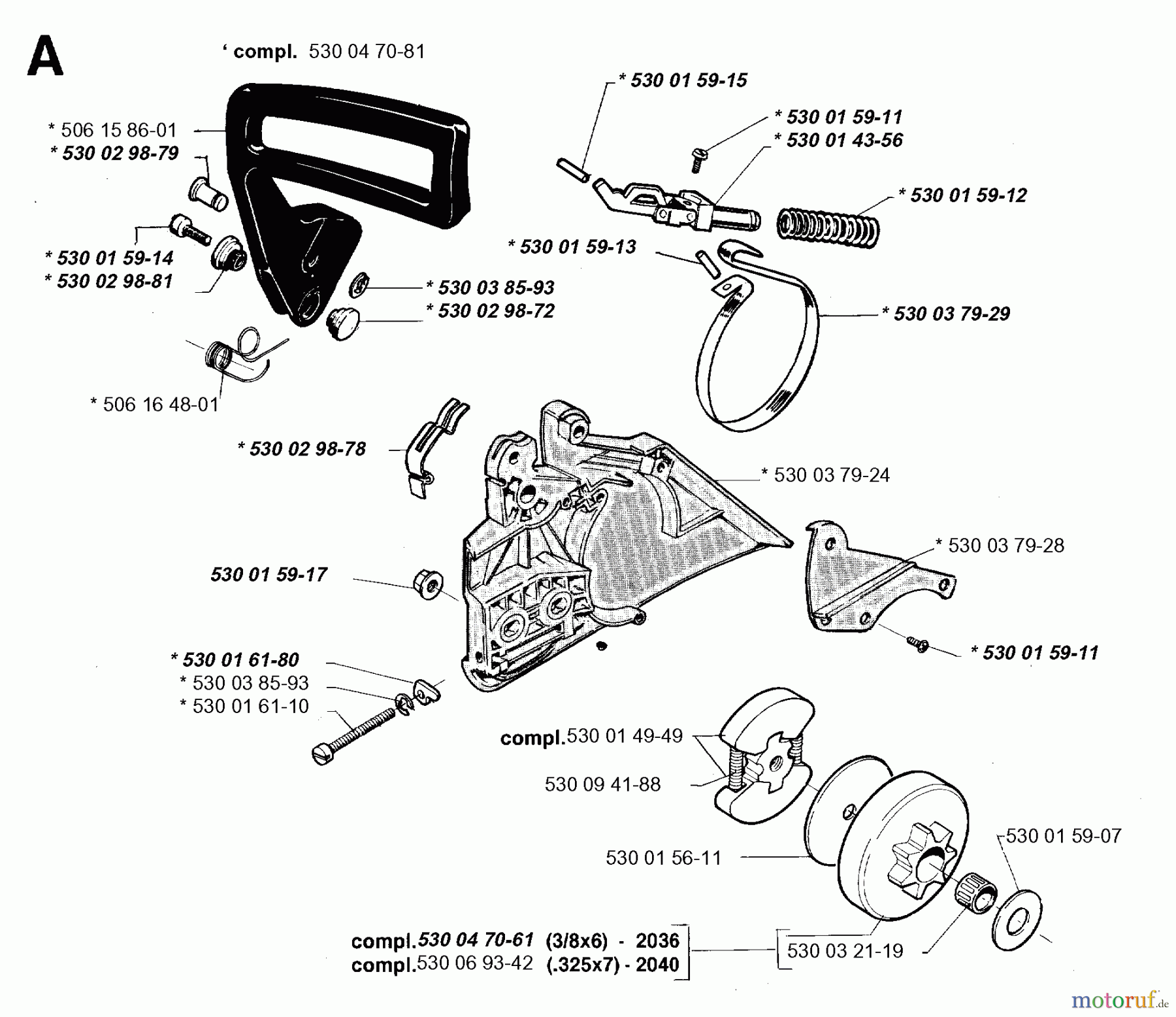 Jonsered Motorsägen 2036 - Jonsered Chainsaw (1996-10) CHAIN BRAKE