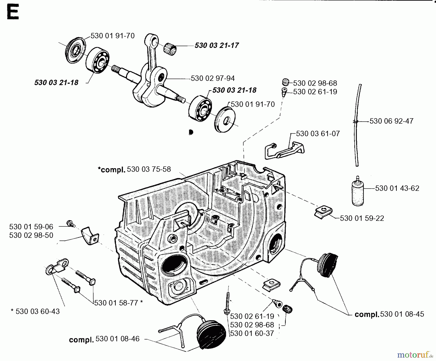 Jonsered Motorsägen 2036 - Jonsered Chainsaw (1996-10) CRANKCASE