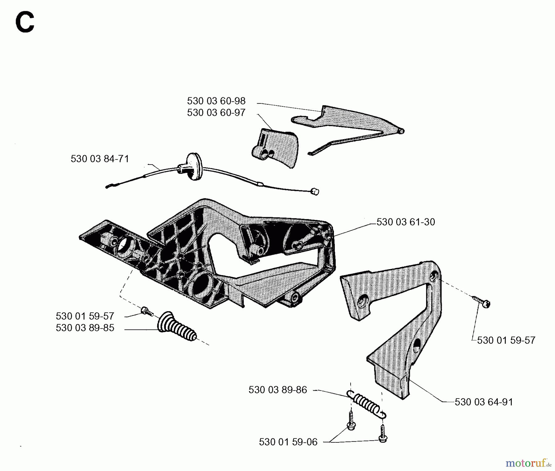 Jonsered Motorsägen 2036 - Jonsered Chainsaw (1996-10) HANDLE CONTROLS