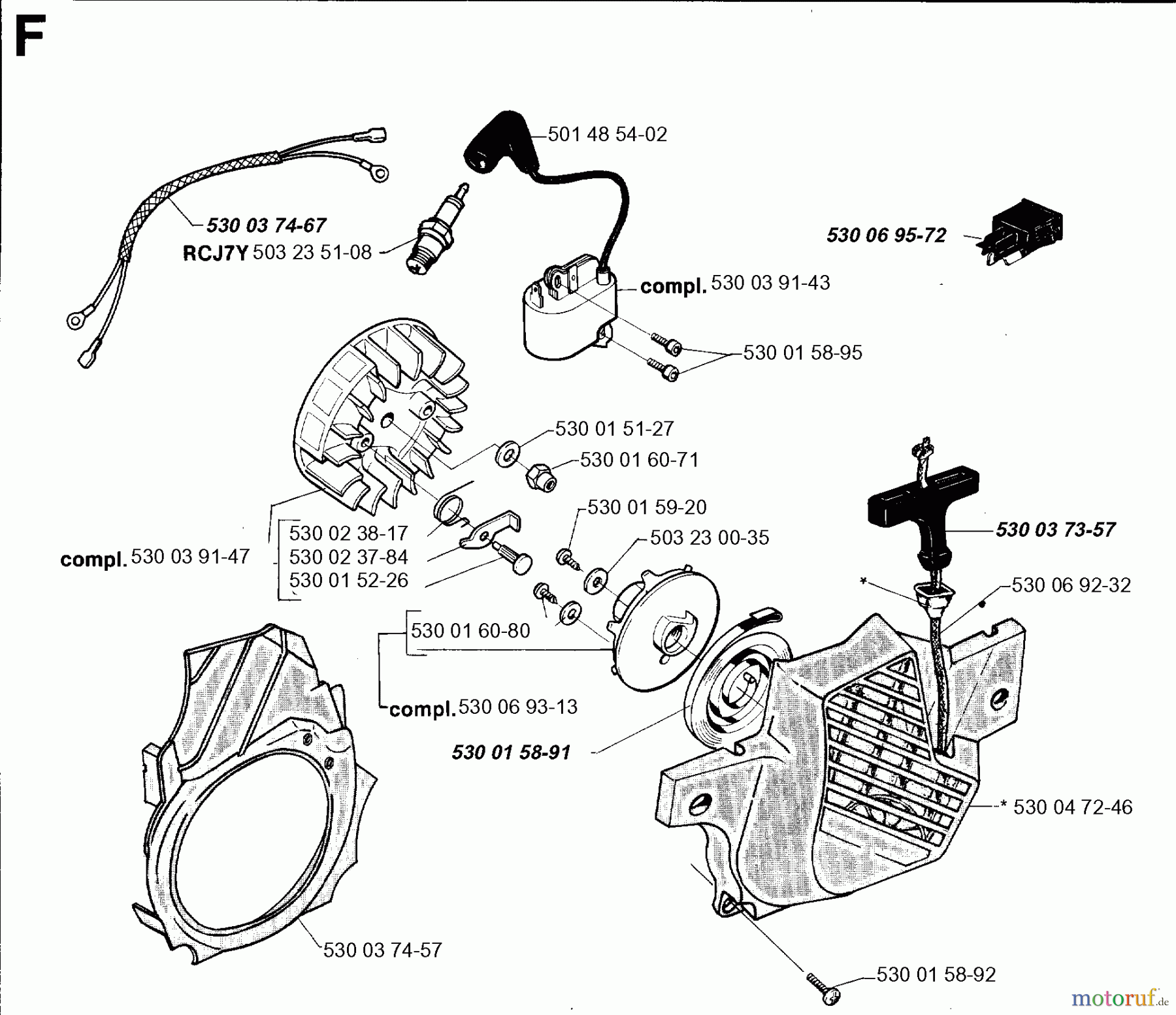 Jonsered Motorsägen 2036 - Jonsered Chainsaw (1996-10) STARTER
