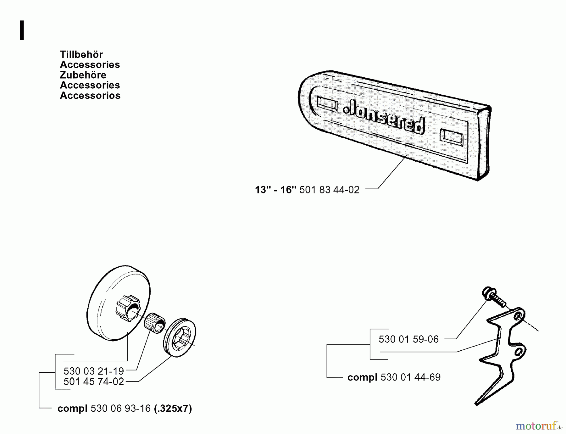 Jonsered Motorsägen 2036 - Jonsered Chainsaw (1998-10) ACCESSORIES