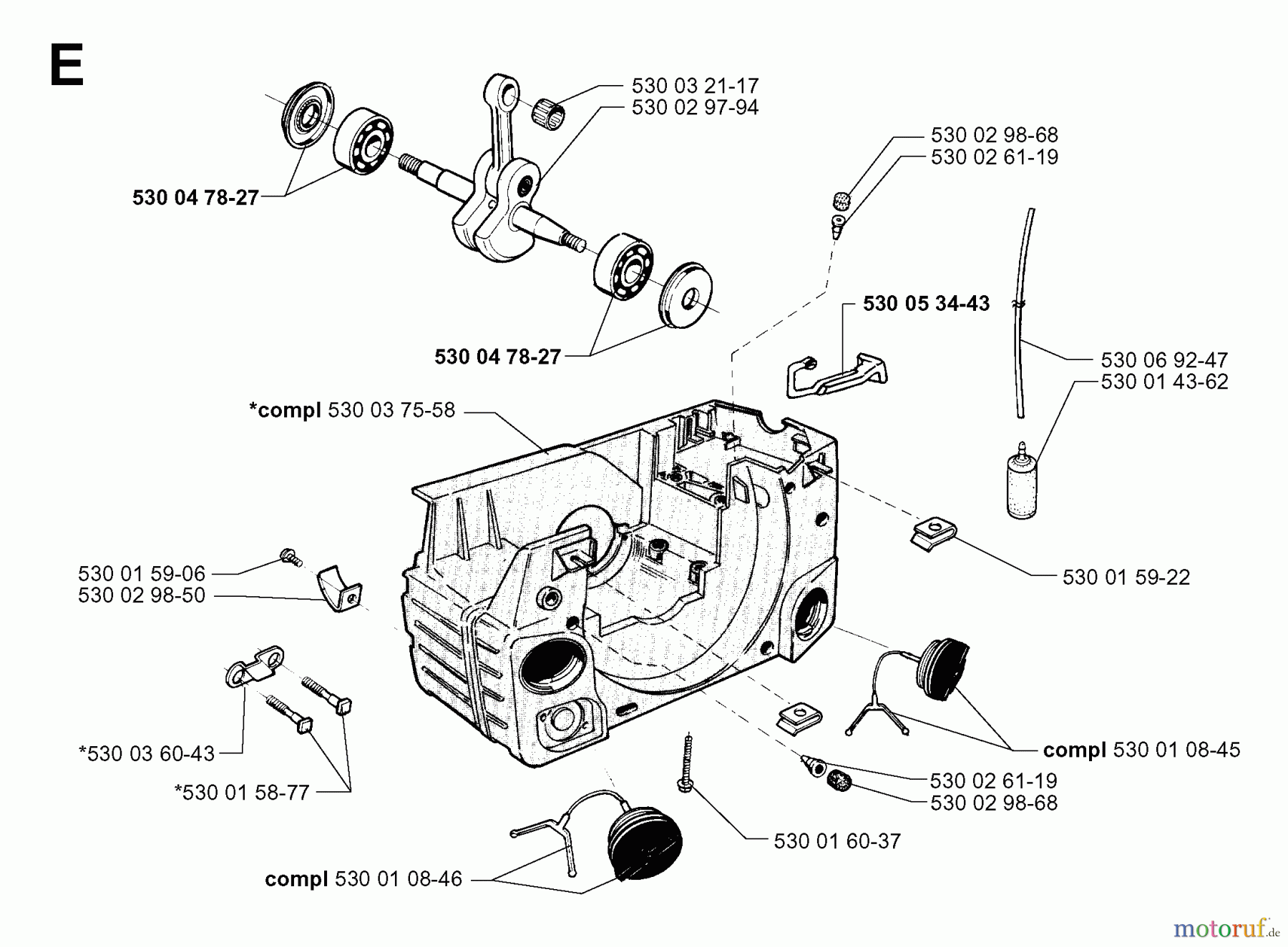 Jonsered Motorsägen 2036 - Jonsered Chainsaw (1998-10) CRANKCASE