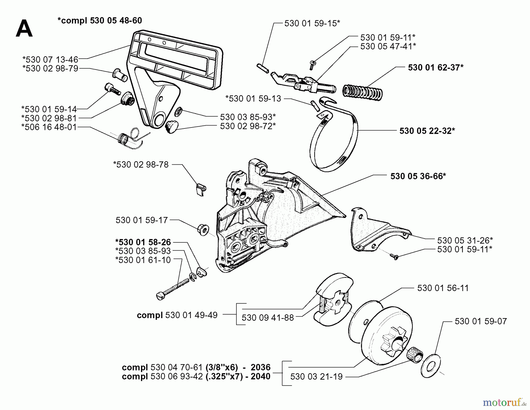 Jonsered Motorsägen 2036 - Jonsered Chainsaw (2002-01) CHAIN BRAKE CLUTCH COVER