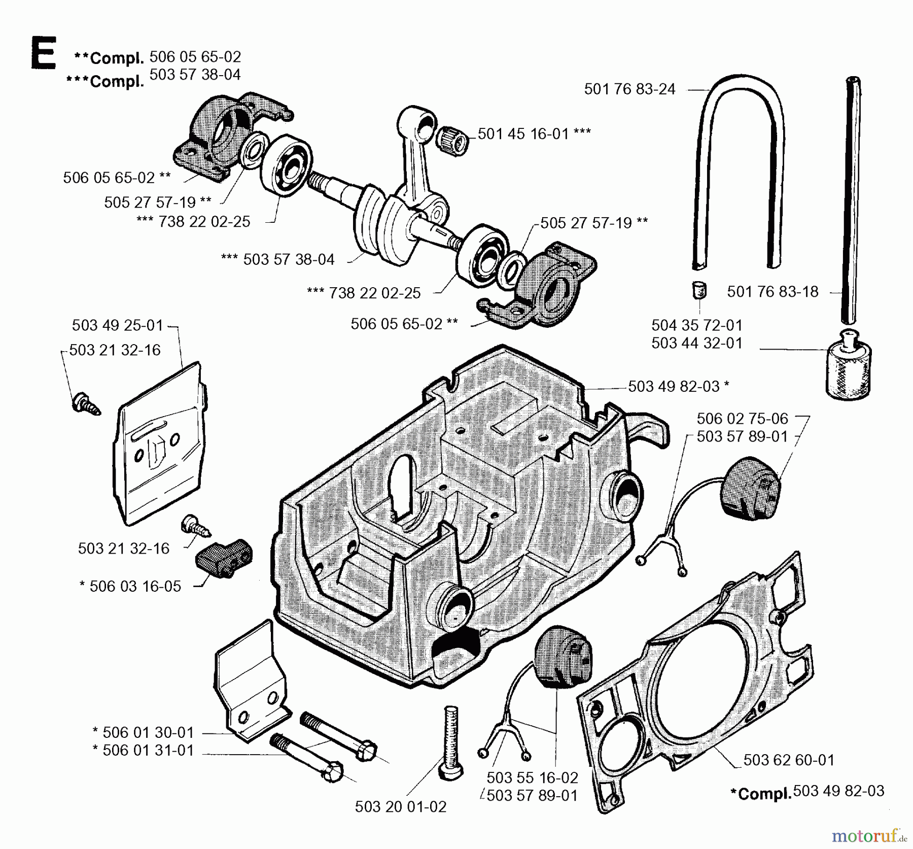  Jonsered Motorsägen 2045 - Jonsered Chainsaw (1994-09) CRANKCASE