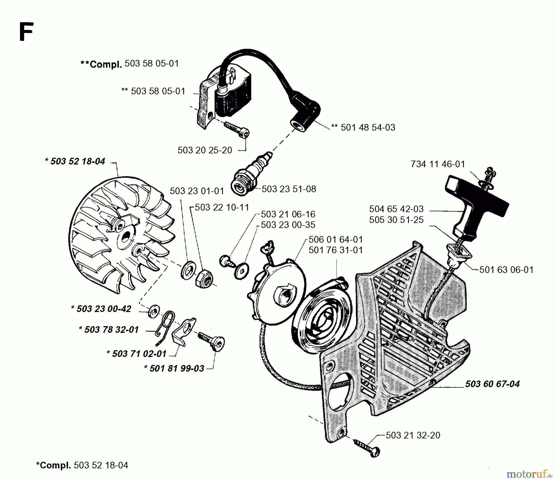  Jonsered Motorsägen 2045 - Jonsered Chainsaw (1994-09) STARTER