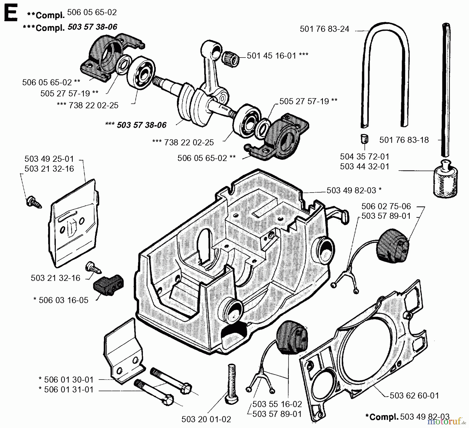 Jonsered Motorsägen 2045 - Jonsered Chainsaw (1994-12) CRANKCASE