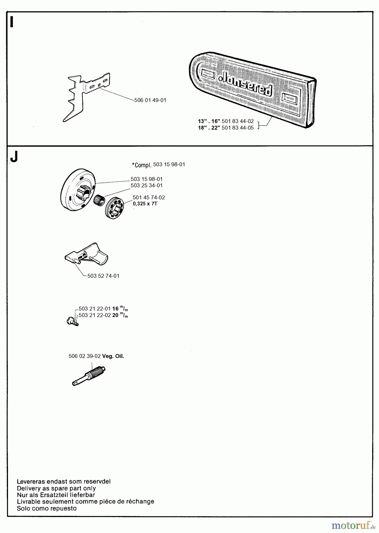 Jonsered Motorsägen 2041 - Jonsered Chainsaw (1996-05) ACCESSORIES #1