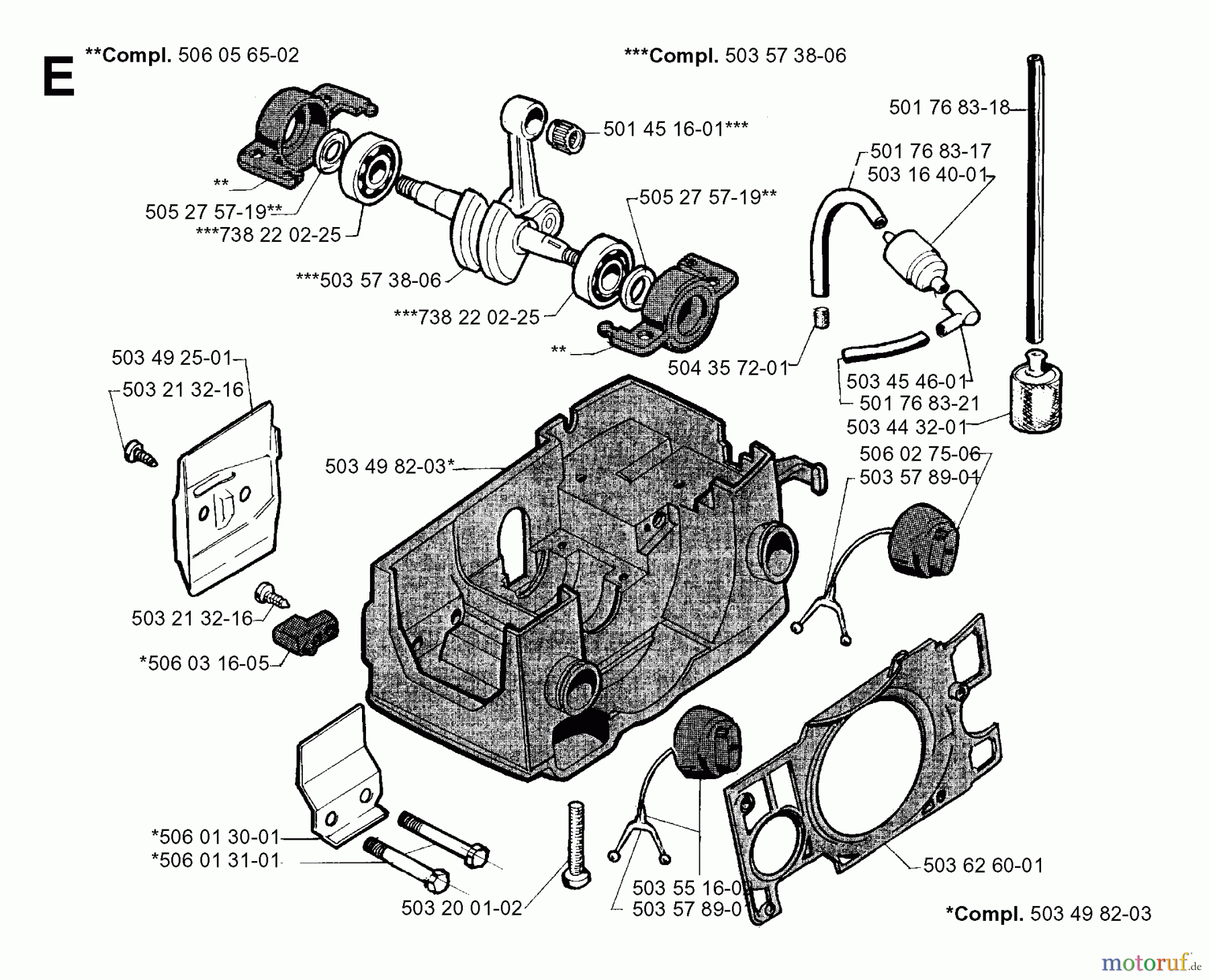 Jonsered Motorsägen 2050 - Jonsered Chainsaw (2001-09) CRANKCASE