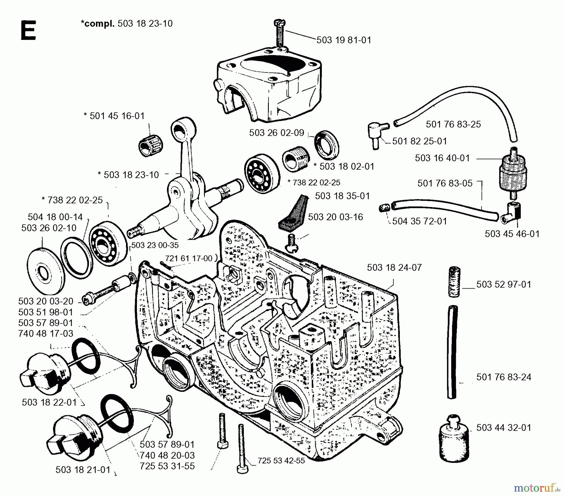 Jonsered Motorsägen 2054 - Jonsered Chainsaw (1996-02) CRANKCASE