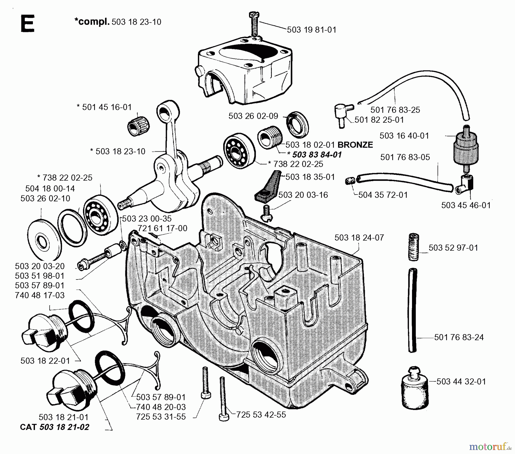  Jonsered Motorsägen 2054 - Jonsered Chainsaw (1996-09) CRANKCASE