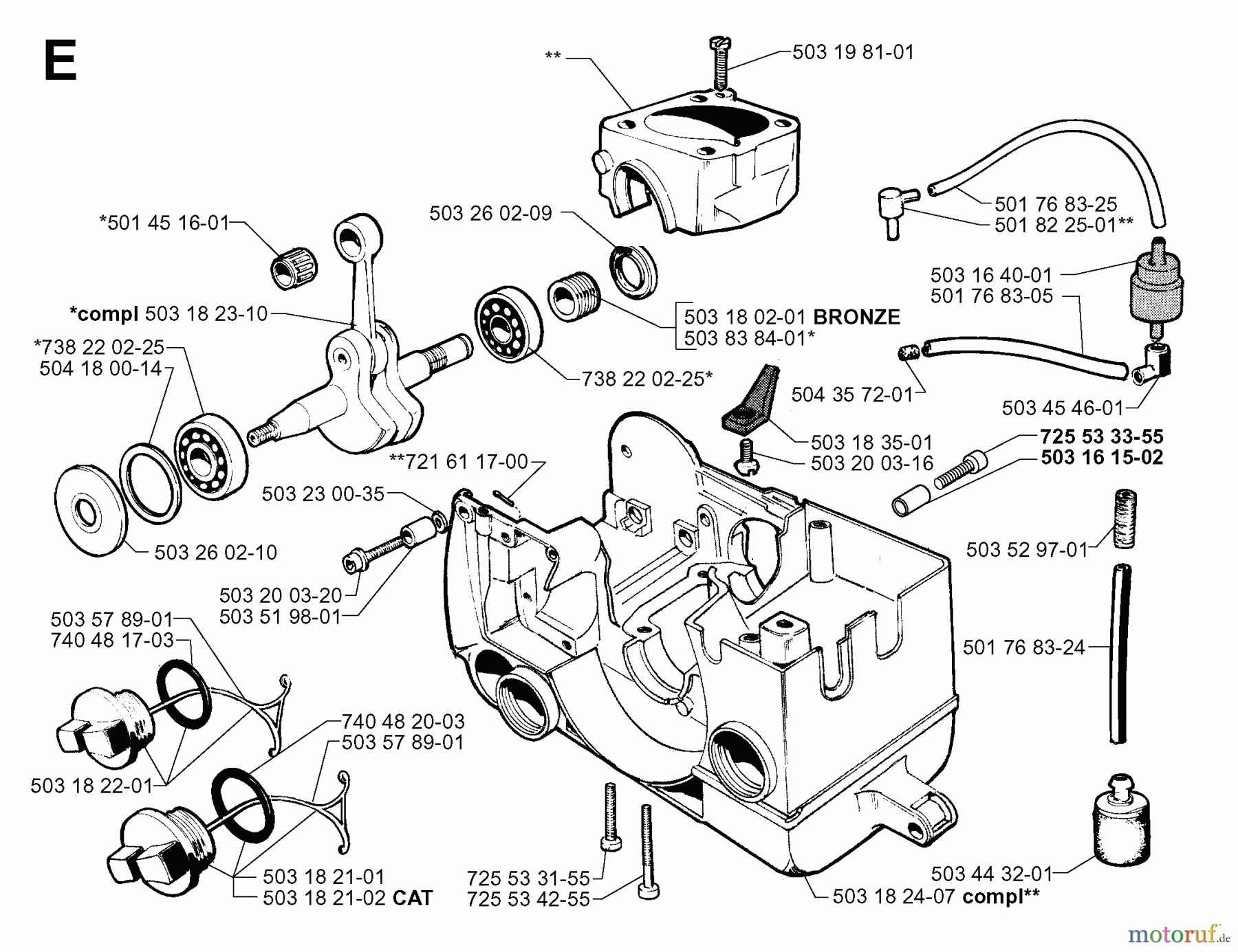 Jonsered Motorsägen 2055 - Jonsered Chainsaw (1998-10) CRANKCASE