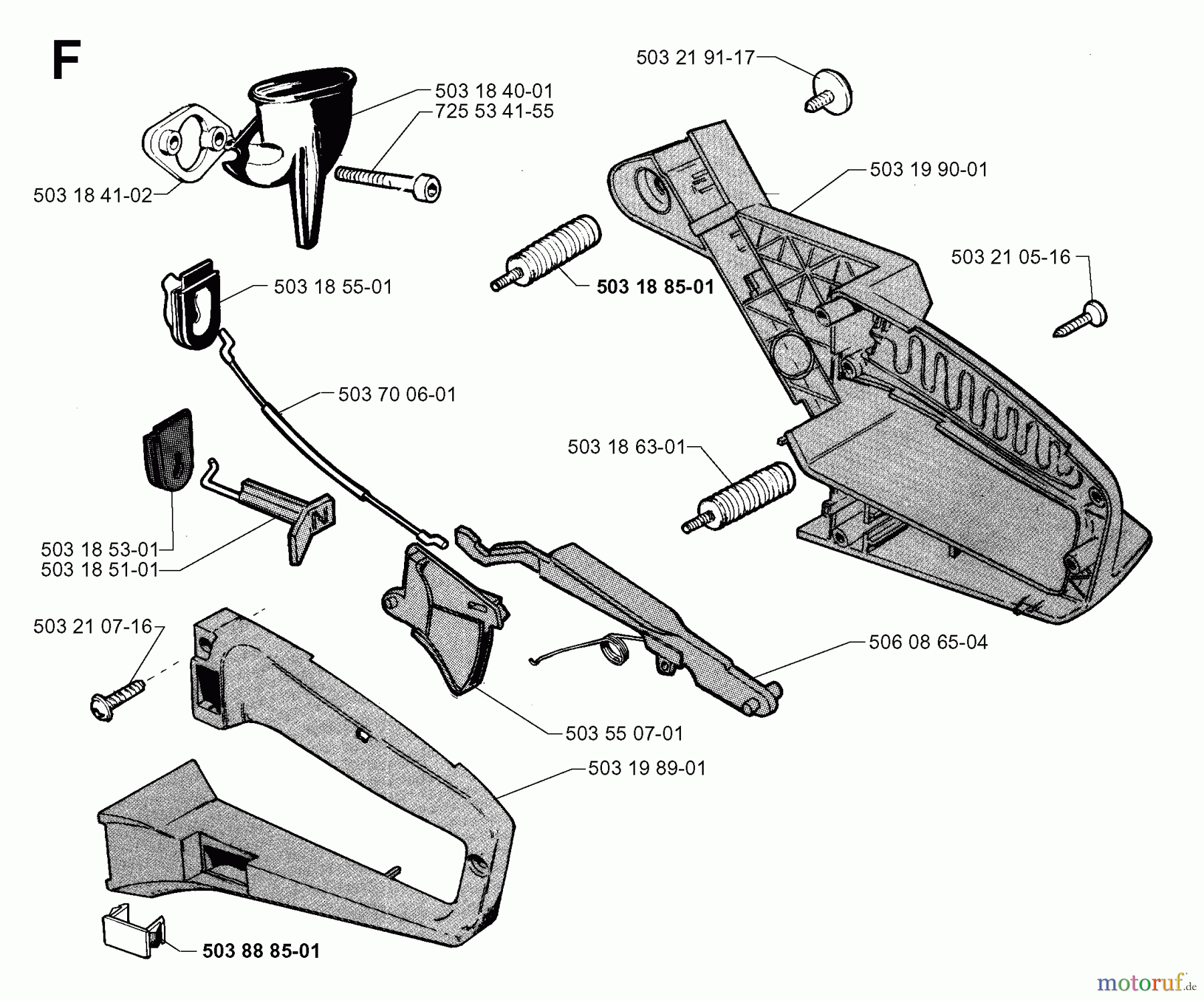 Jonsered Motorsägen 2055 - Jonsered Chainsaw (1998-10) HANDLE