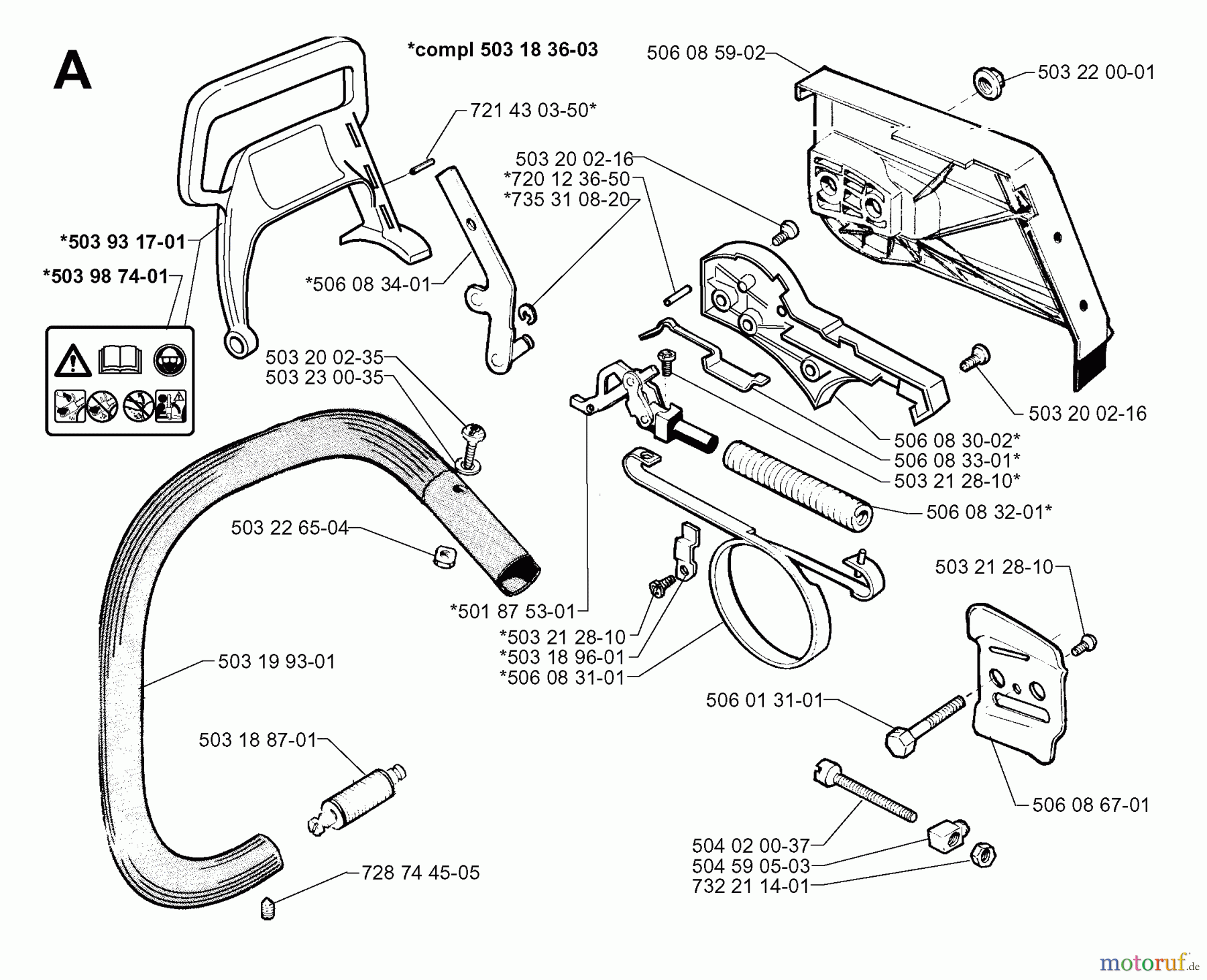 Jonsered Motorsägen 2054 EPA - Jonsered Chainsaw (2000-05) CHAIN BRAKE CLUTCH COVER
