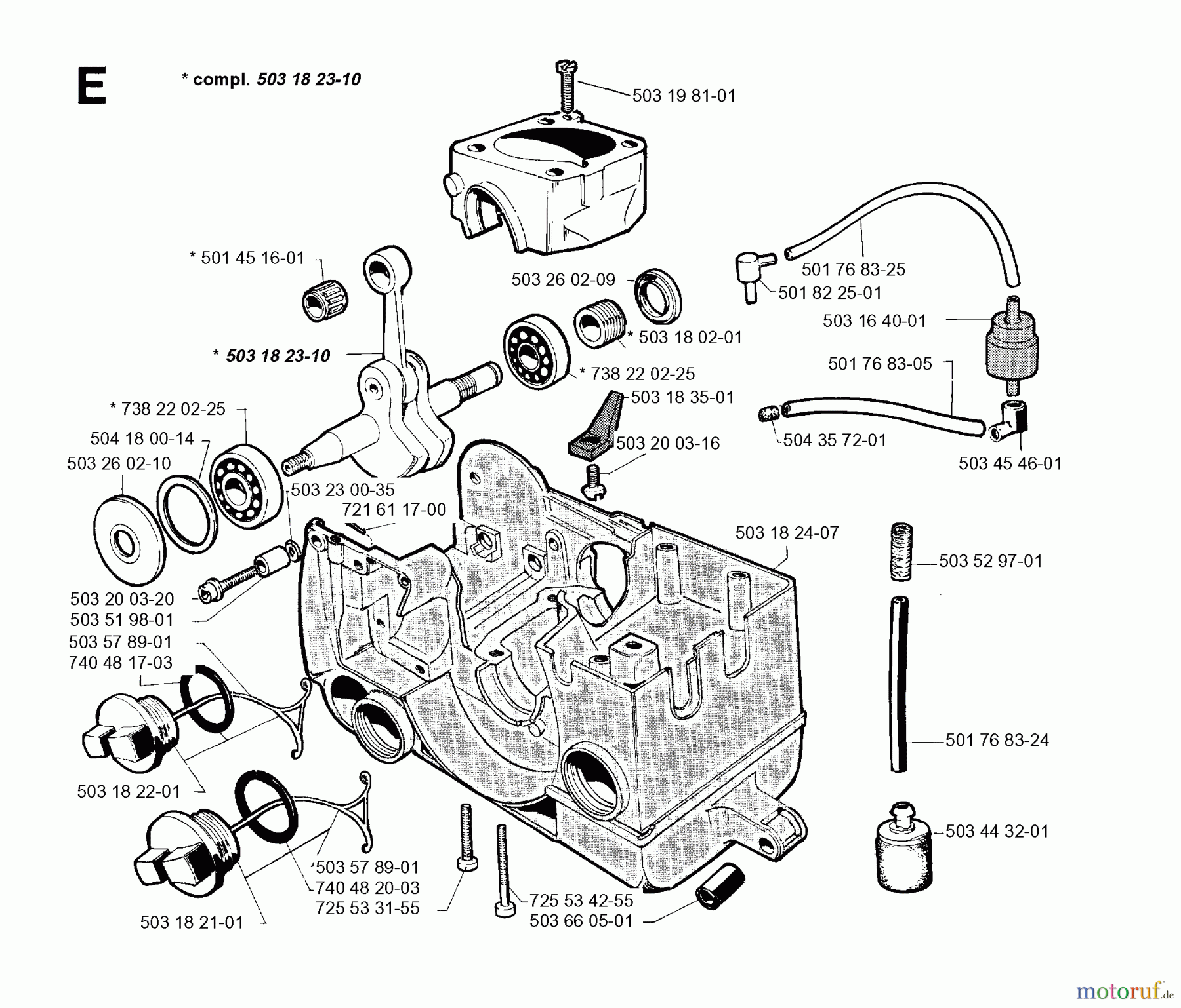  Jonsered Motorsägen 2055 - Jonsered Chainsaw (1994-05) CRANKCASE