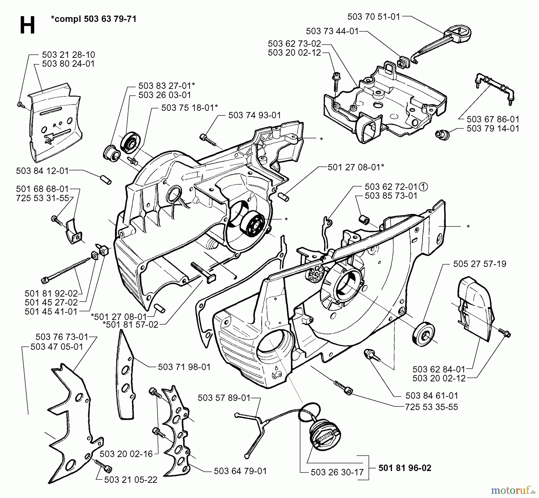  Jonsered Motorsägen 2063 - Jonsered Chainsaw (1997-11) CRANKCASE