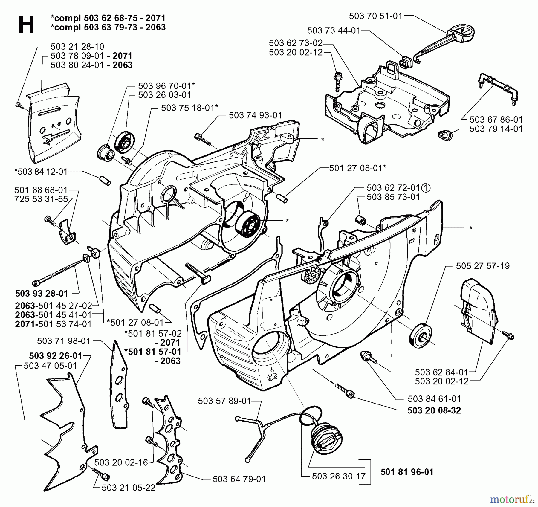 Jonsered Motorsägen 2063 EPA - Jonsered Chainsaw (1999-03) CRANKCASE