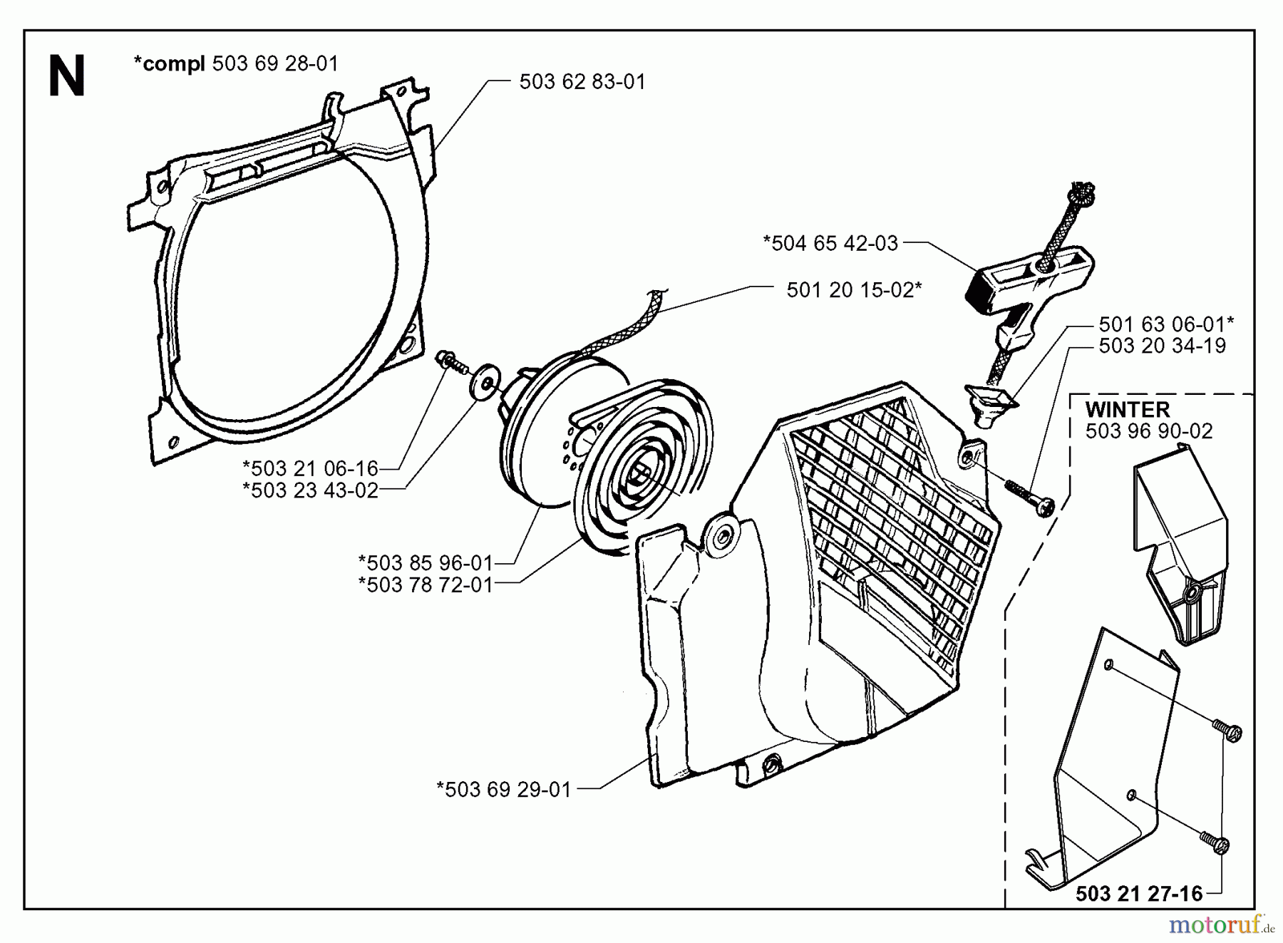  Jonsered Motorsägen 2063 - Jonsered Chainsaw (1999-03) STARTER
