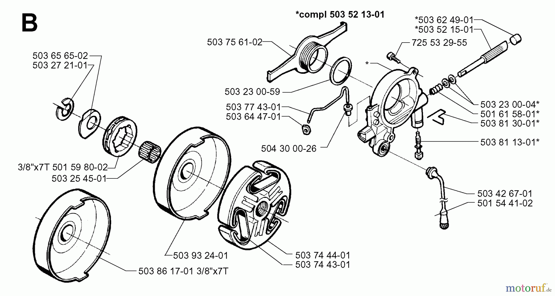 Jonsered Motorsägen 2065 - Jonsered Chainsaw (1997-02) CLUTCH OIL PUMP