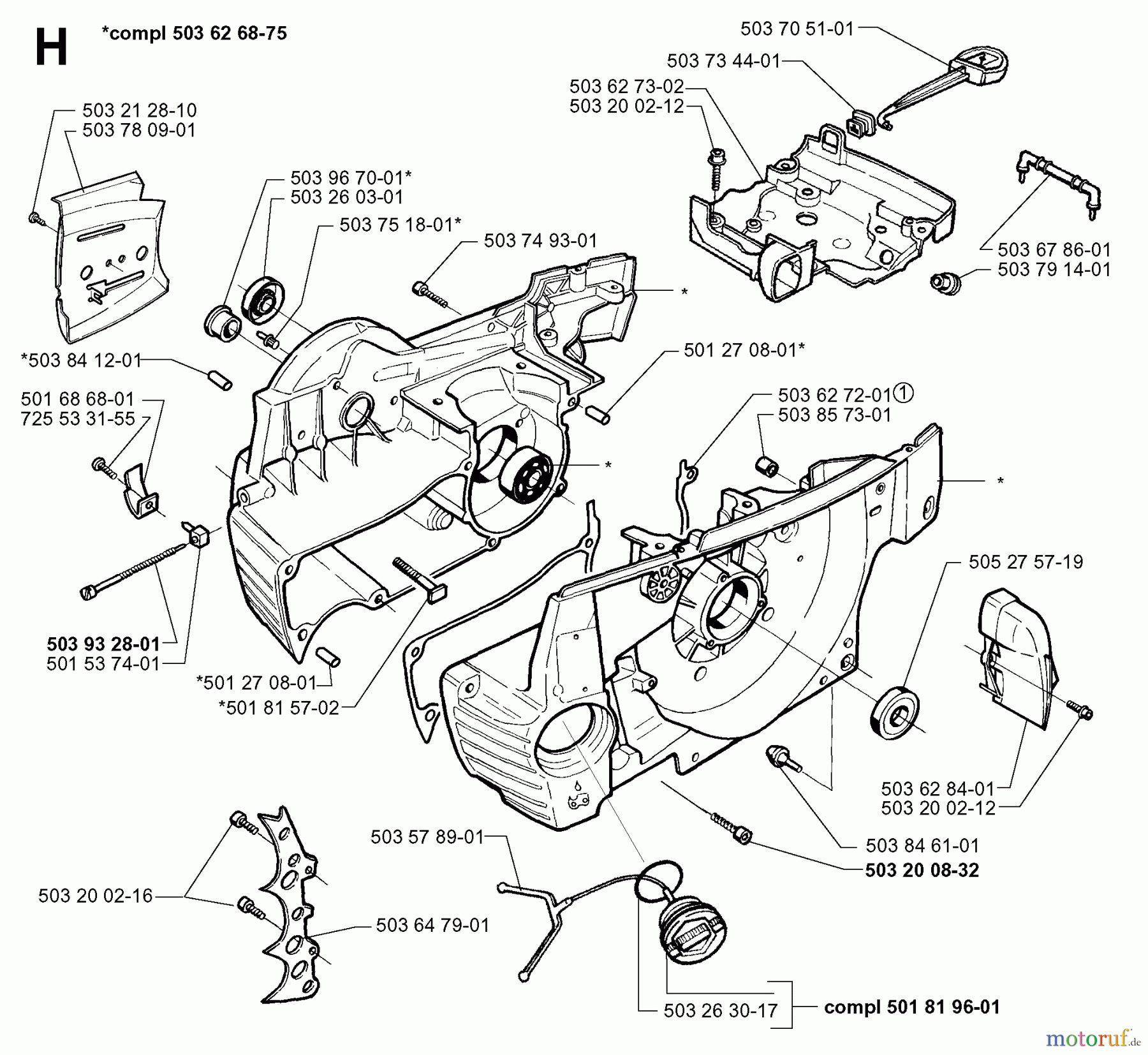  Jonsered Motorsägen 2065 - Jonsered Chainsaw (1999-03) CRANKCASE