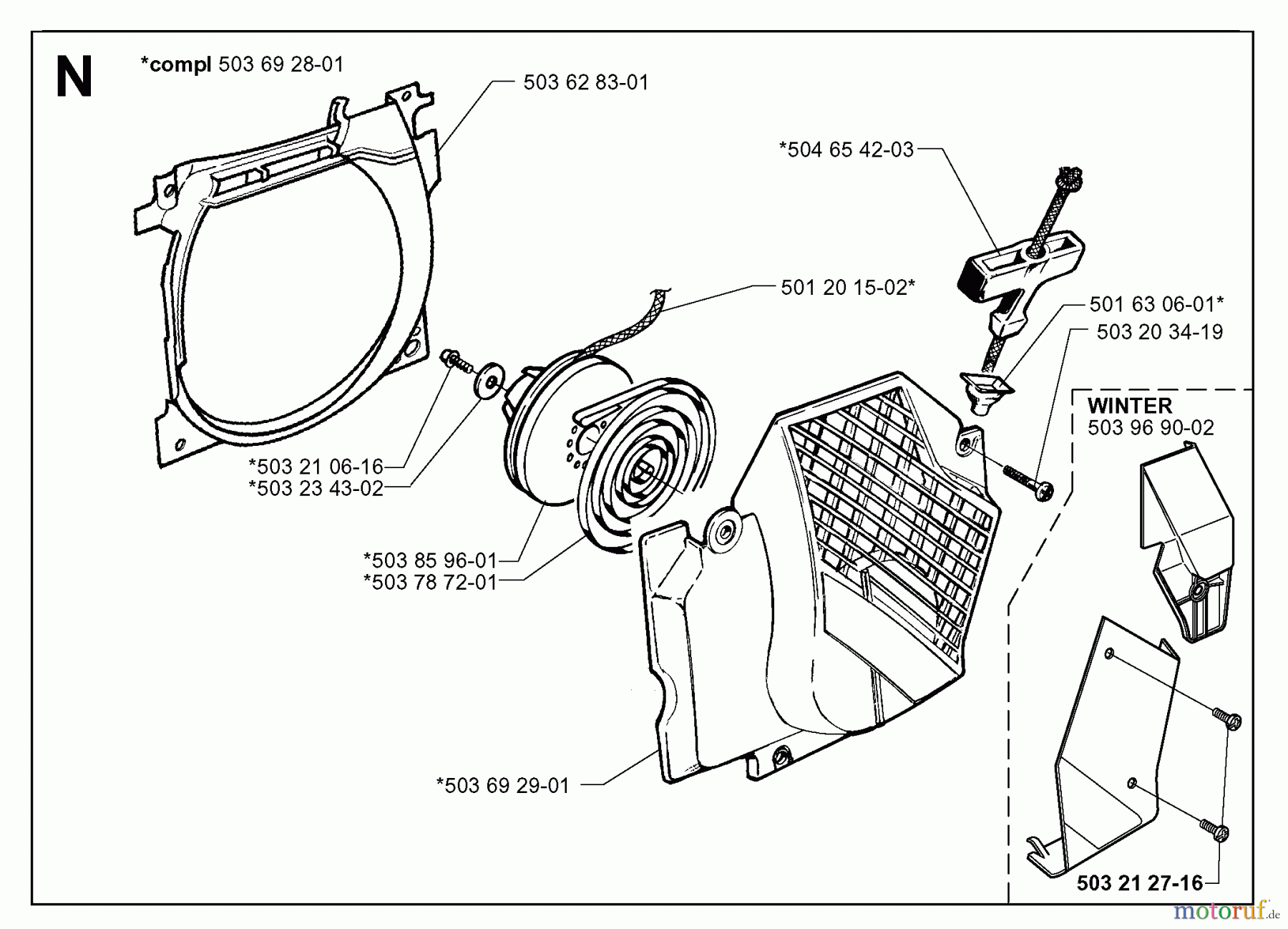  Jonsered Motorsägen 2065 EPA - Jonsered Chainsaw (1999-03) STARTER