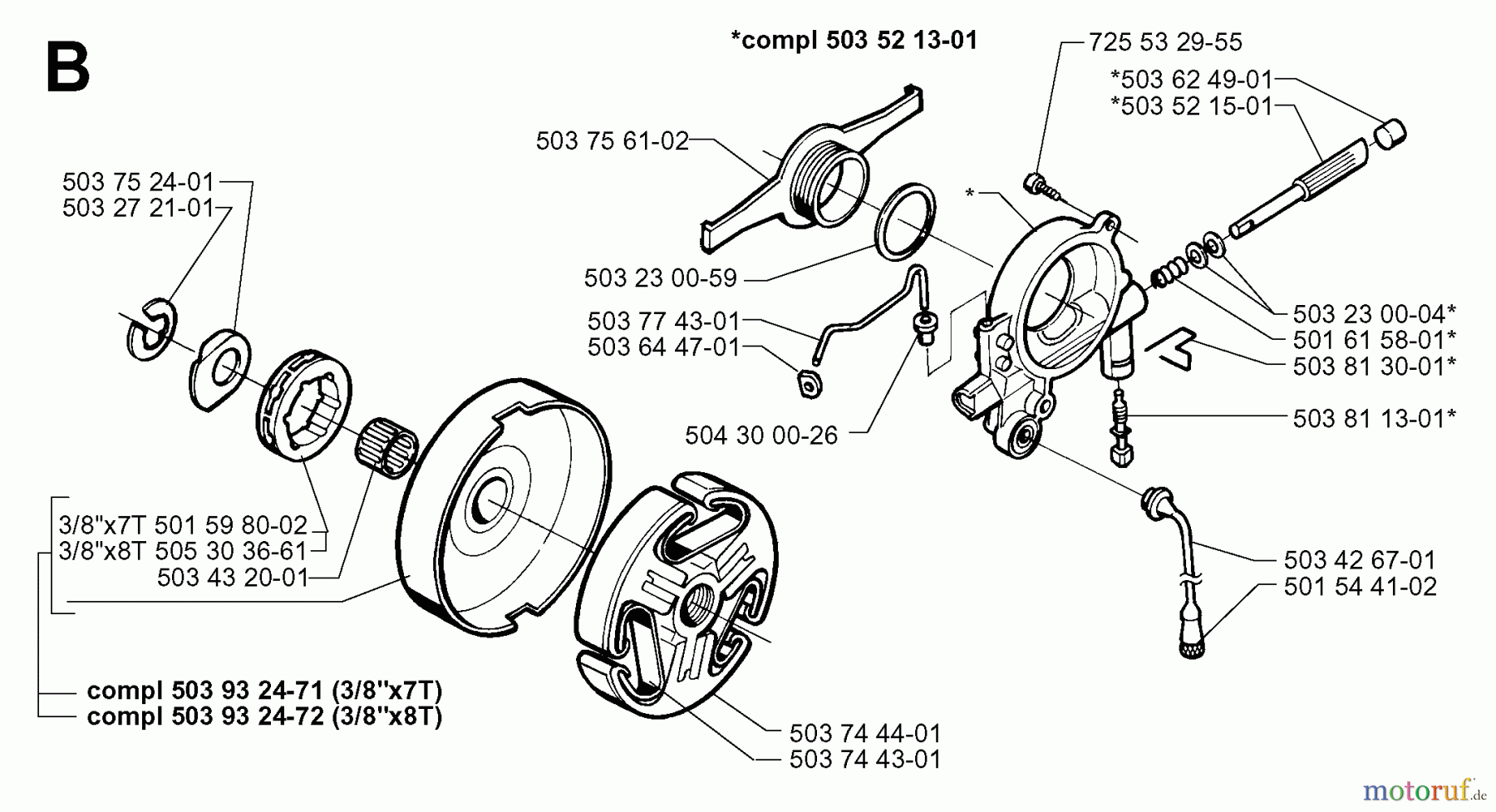 Jonsered Motorsägen 2071 - Jonsered Chainsaw (1997-11) CLUTCH OIL PUMP
