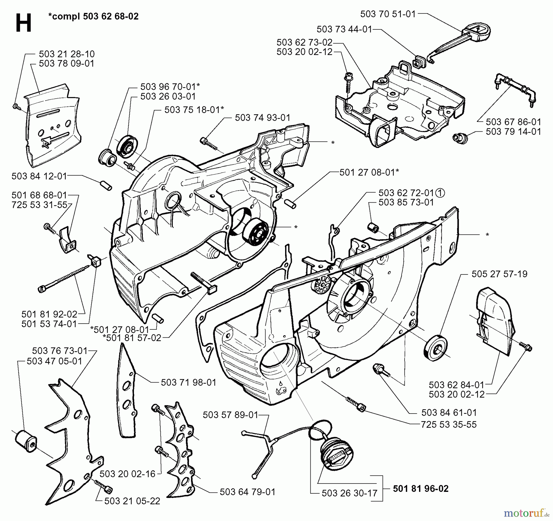Jonsered Motorsägen 2071 - Jonsered Chainsaw (1997-11) CRANKCASE