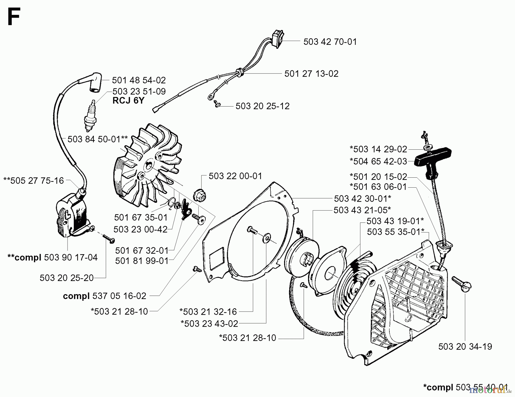 Jonsered Motorsägen 2077 - Jonsered Chainsaw (2001-10) STARTER
