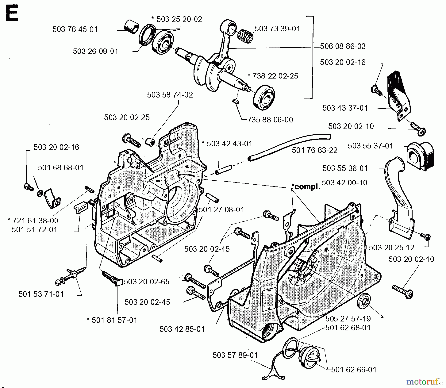  Jonsered Motorsägen 2083 - Jonsered Chainsaw (1995-05) CRANKCASE