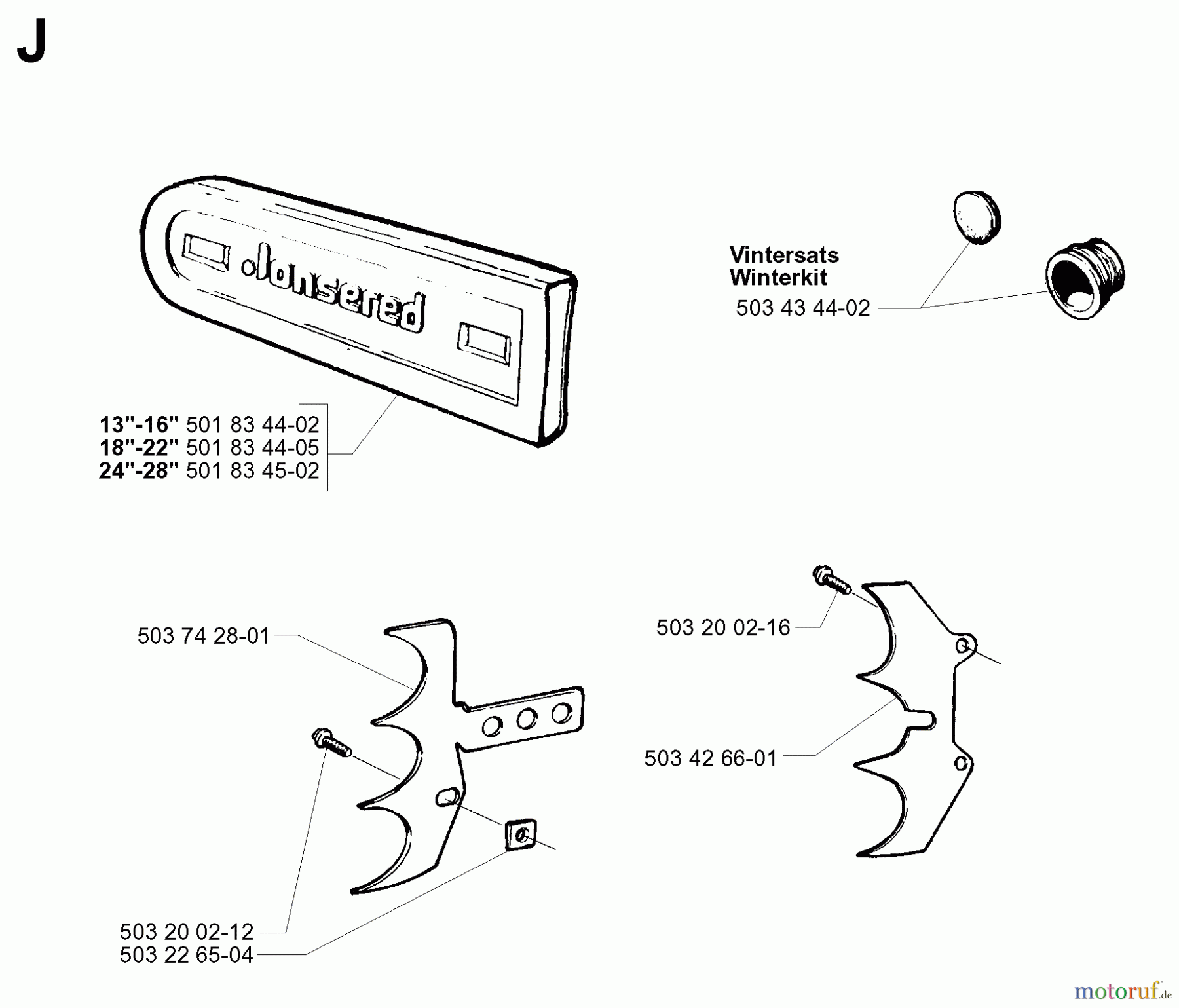 Jonsered Motorsägen 2083 II EPA - Jonsered Chainsaw (2001-10) ACCESSORIES