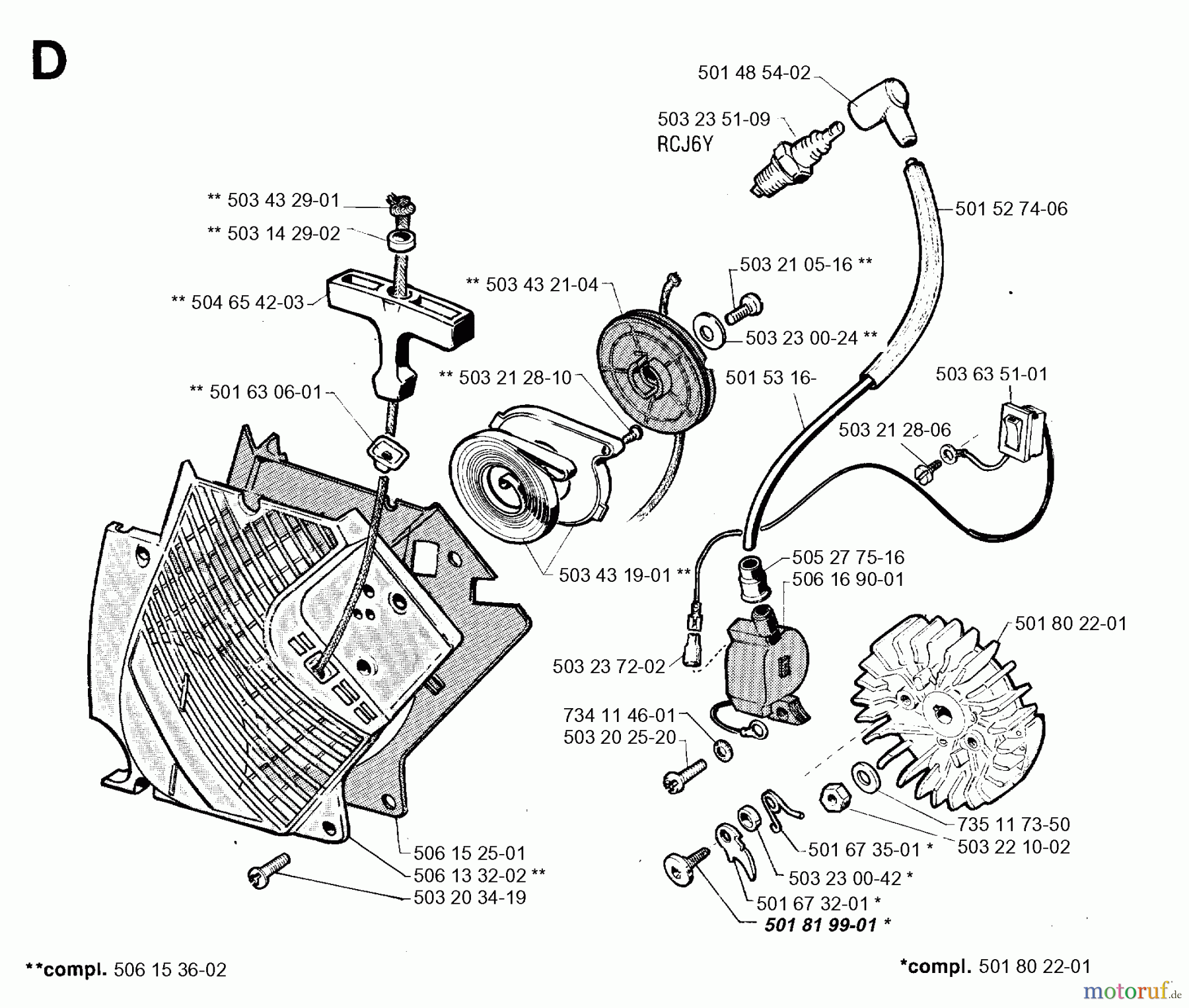 Jonsered Motorsägen 2095 - Jonsered Chainsaw (1994-05) STARTER