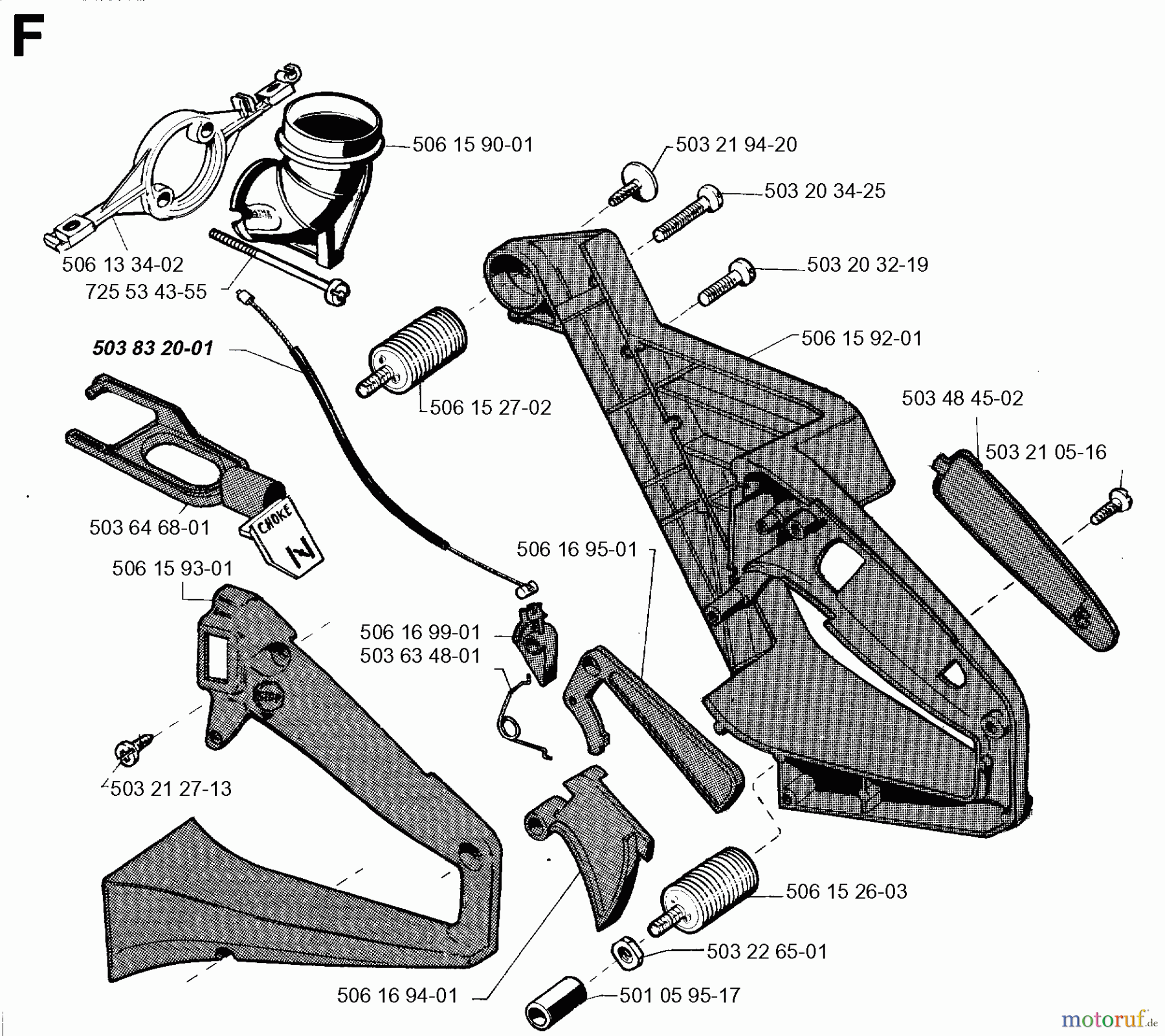 Jonsered Motorsägen 2095 - Jonsered Chainsaw (1995-09) HANDLE CONTROLS
