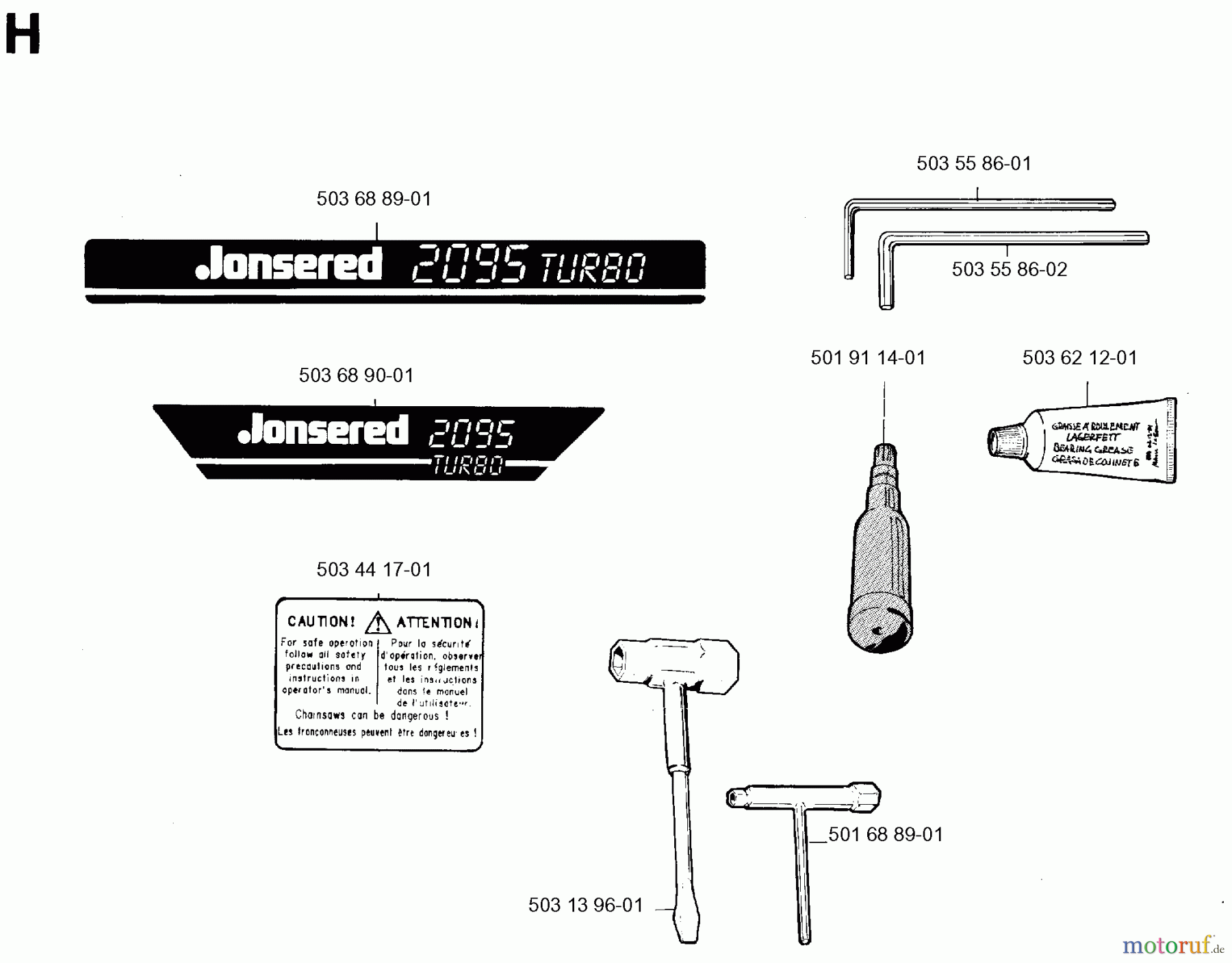 Jonsered Motorsägen 2095 - Jonsered Chainsaw (1996-10) ACCESSORIES