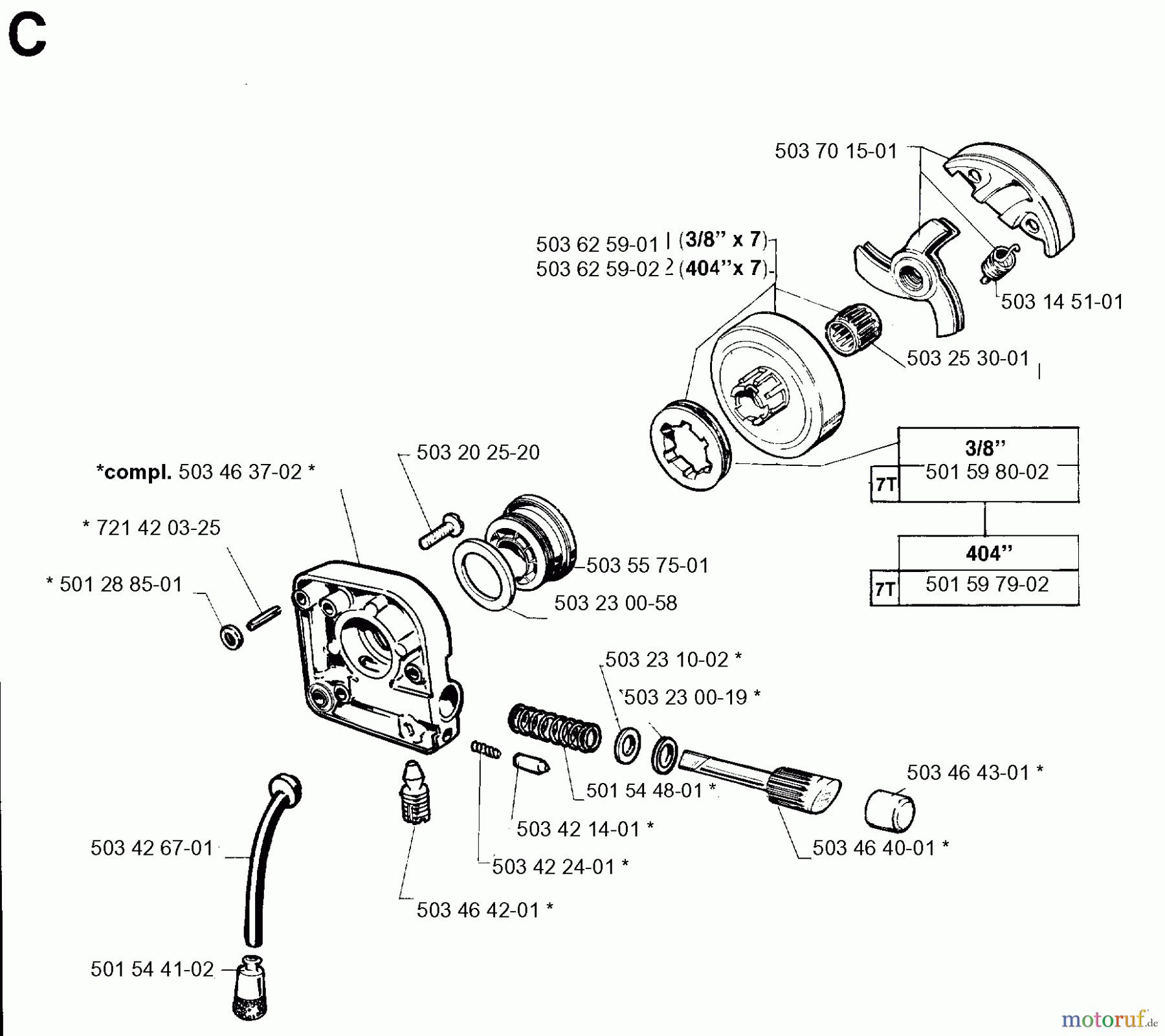  Jonsered Motorsägen 2095 - Jonsered Chainsaw (1996-10) CLUTCH OIL PUMP