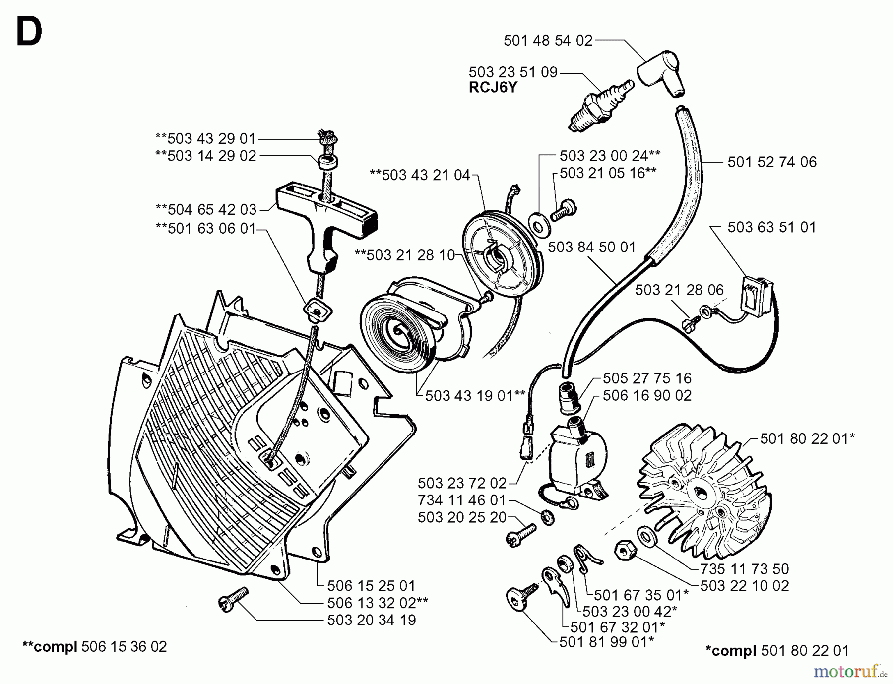 Jonsered Motorsägen 2095 - Jonsered Chainsaw (1998-03) STARTER