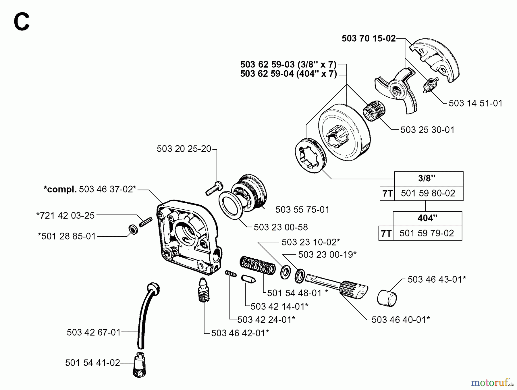 Jonsered Motorsägen 2095 - Jonsered Chainsaw (2000-06) CLUTCH OIL PUMP