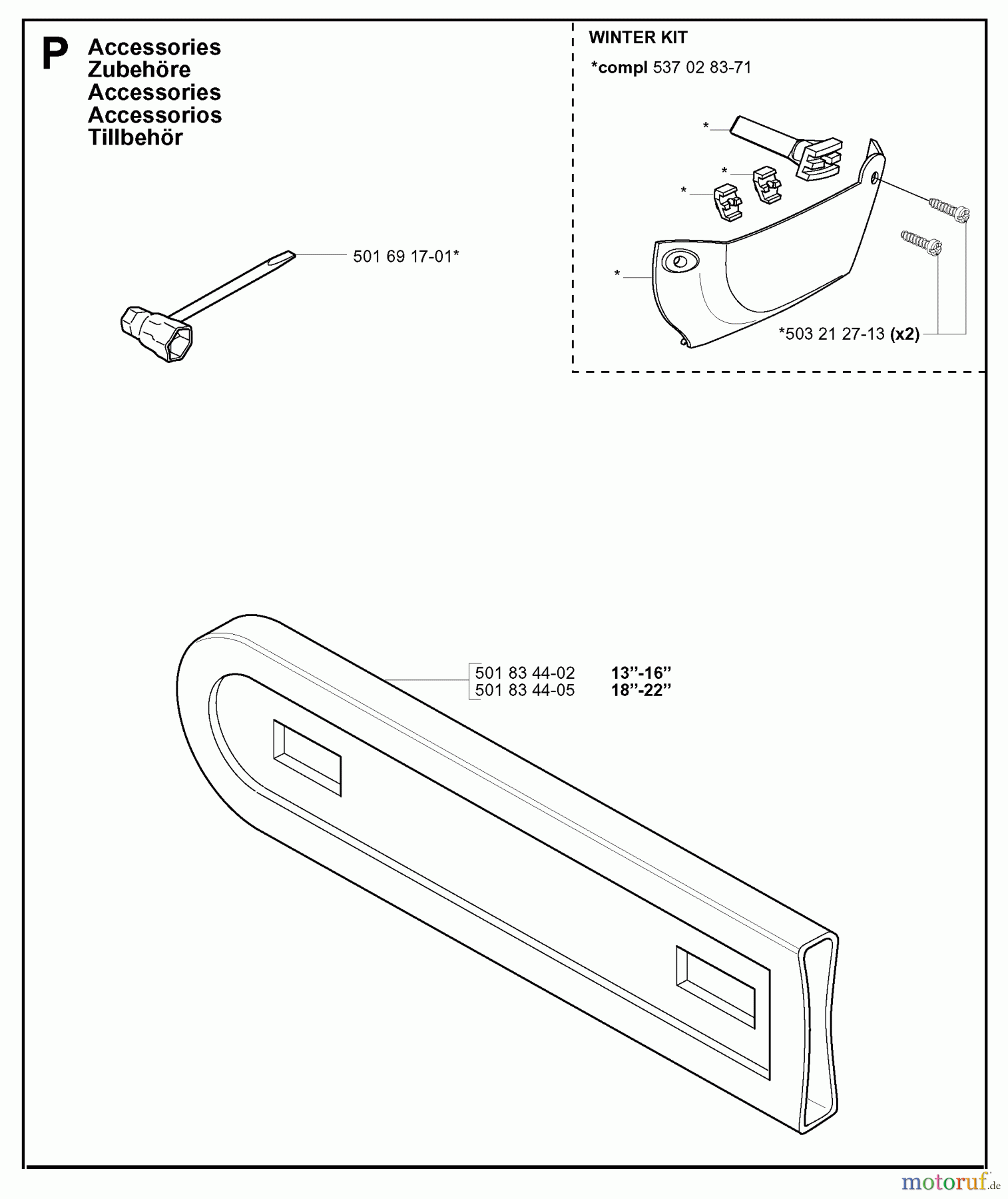 Jonsered Motorsägen 2150 - Jonsered Chainsaw (2000-08) ACCESSORIES