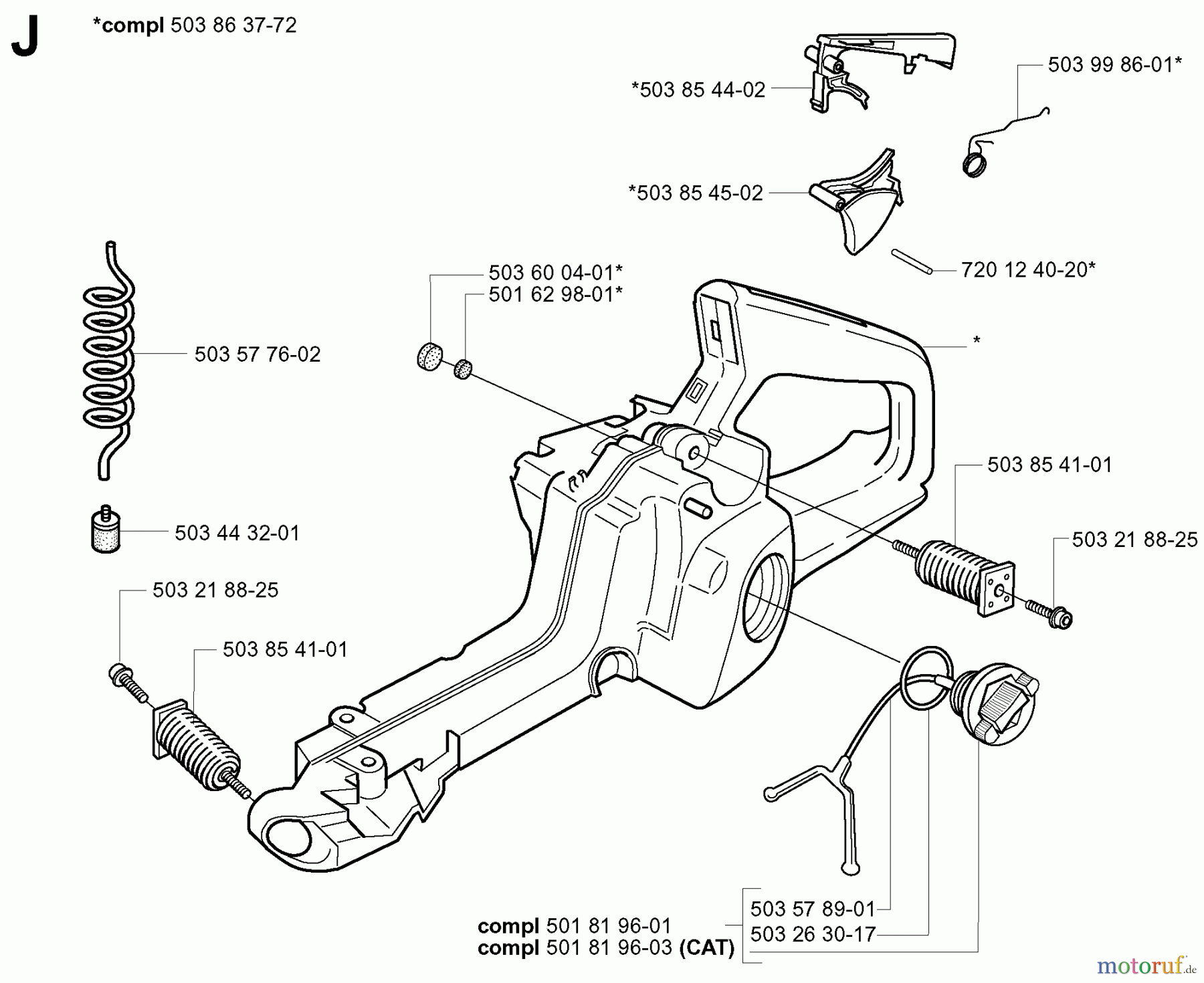 Jonsered Motorsägen 2145 - Jonsered Chainsaw (2000-08) FUEL TANK
