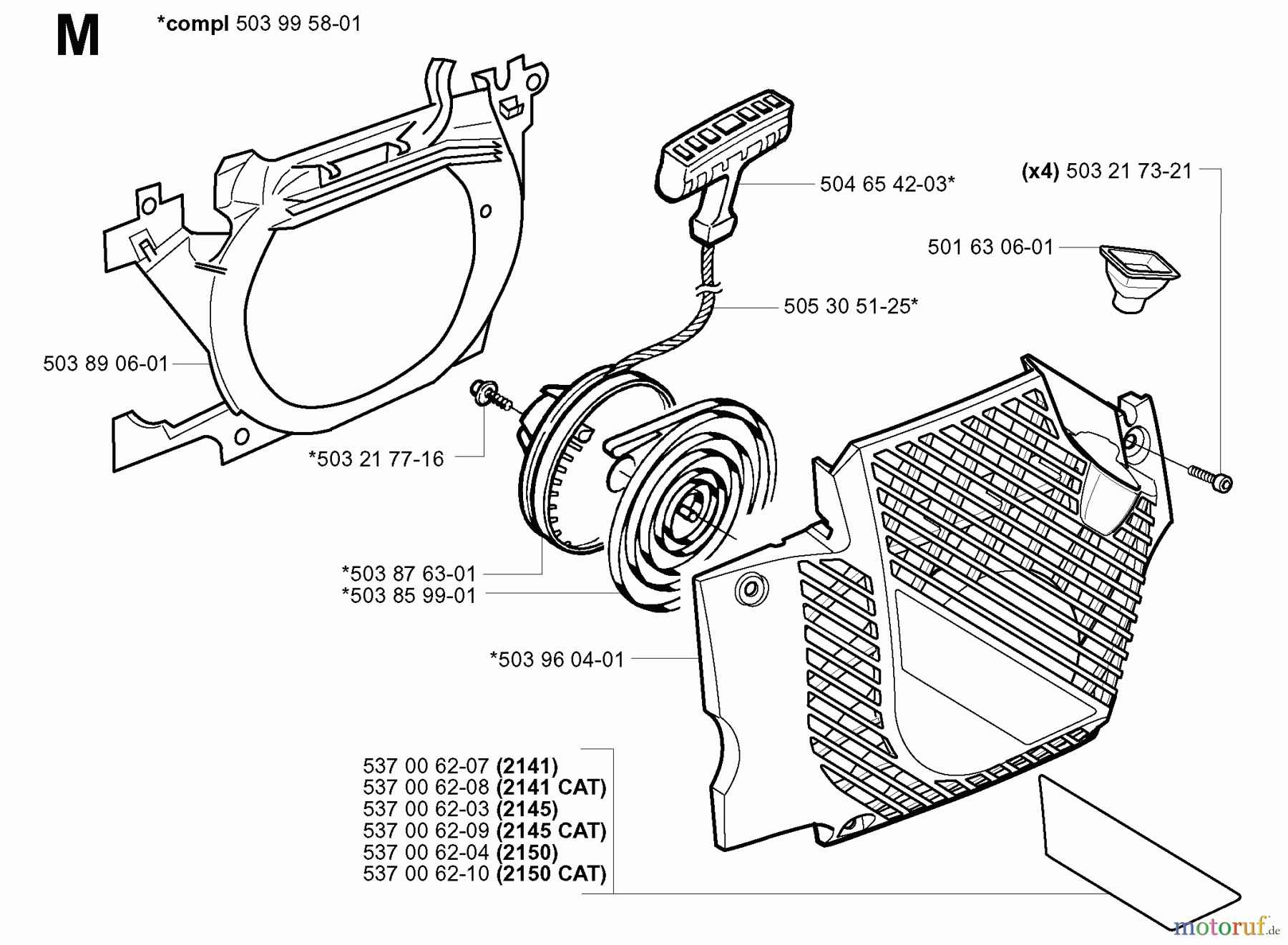 Jonsered Motorsägen 2145 - Jonsered Chainsaw (2000-08) STARTER