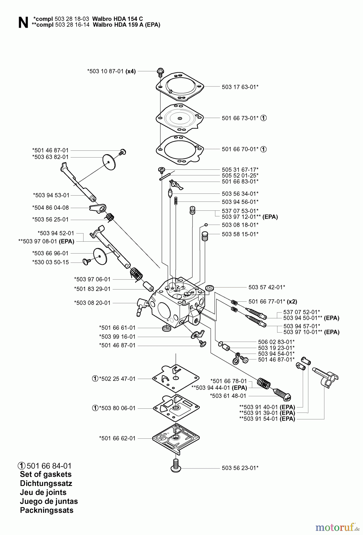 Jonsered Motorsägen 2145 - Jonsered Chainsaw (2001-09) CARBURETOR DETAILS