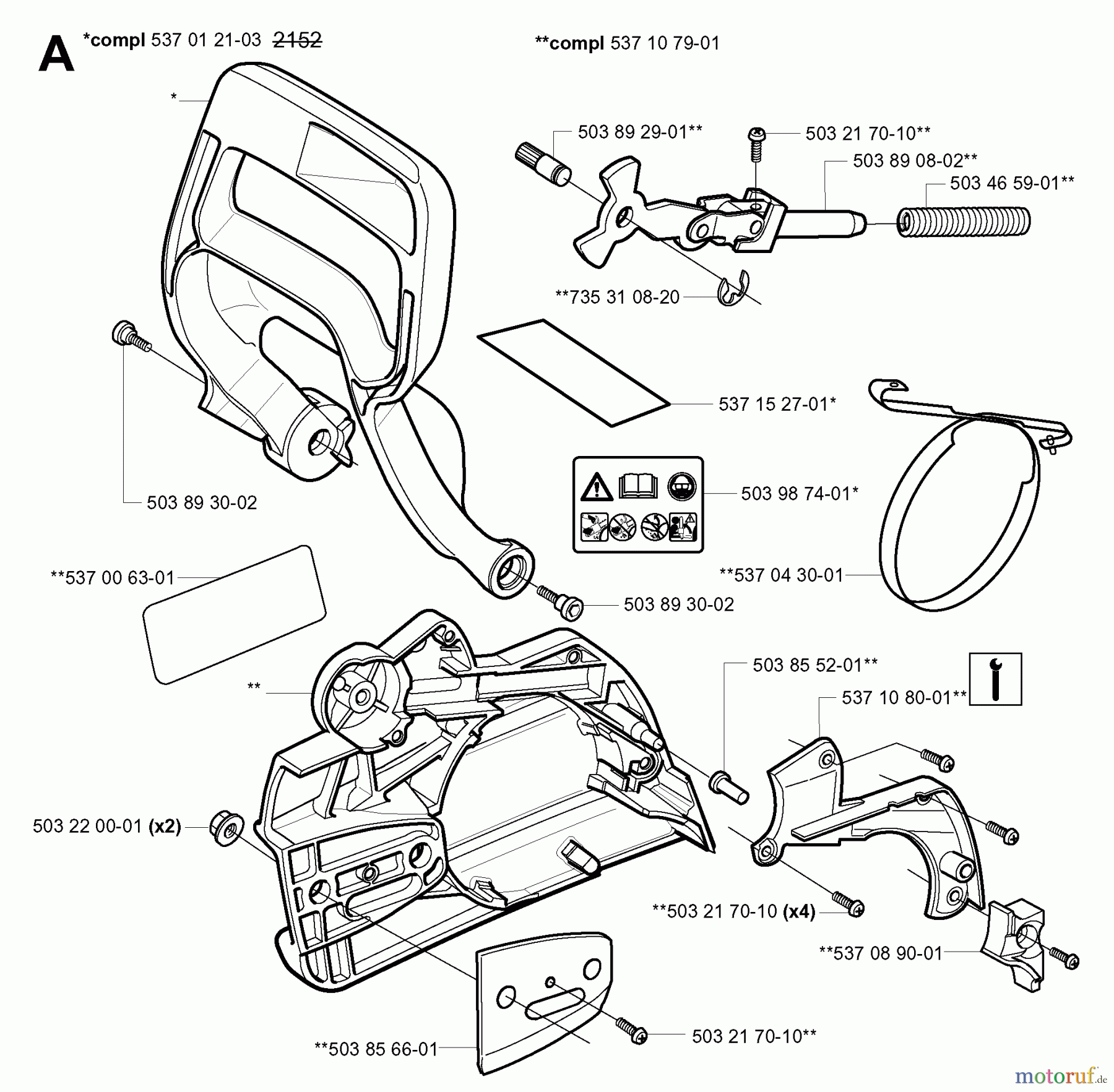 Jonsered Motorsägen 2145 - Jonsered Chainsaw (2001-09) CHAIN BRAKE