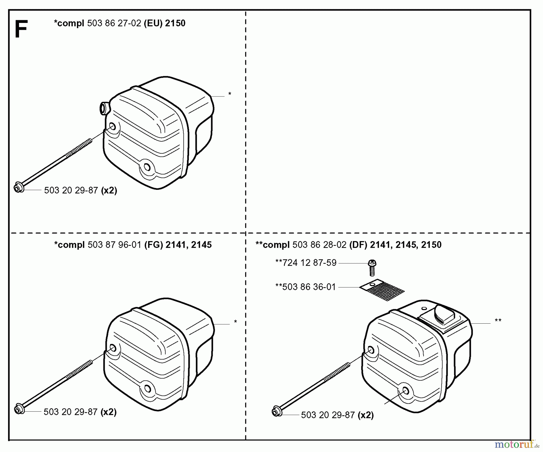  Jonsered Motorsägen 2145 - Jonsered Chainsaw (2001-09) MUFFLER