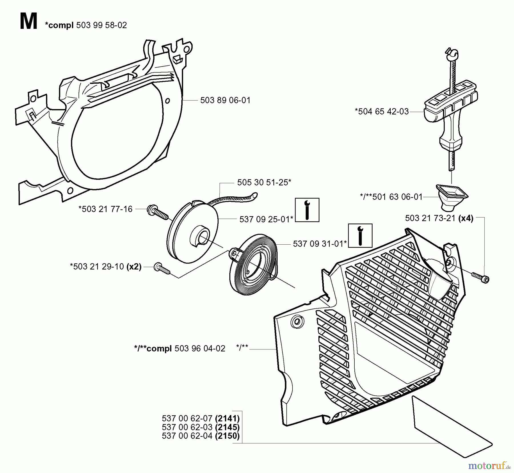 Jonsered Motorsägen 2145 - Jonsered Chainsaw (2001-09) STARTER