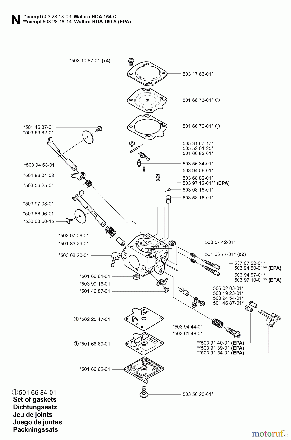  Jonsered Motorsägen 2149 - Jonsered Chainsaw (2001-09) CARBURETOR DETAILS
