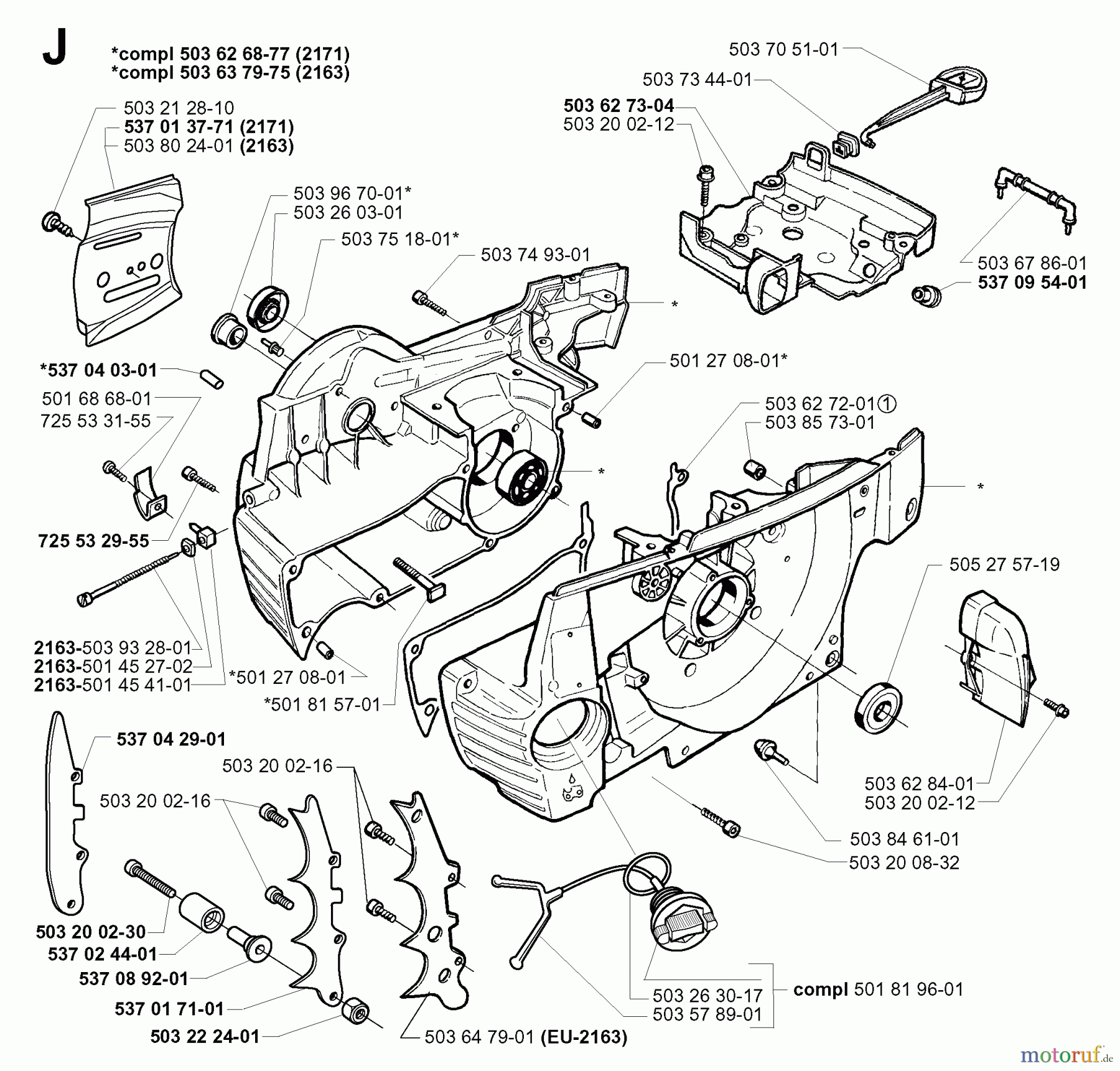 Jonsered Motorsägen 2171 - Jonsered Chainsaw (2000-04) CRANKCASE
