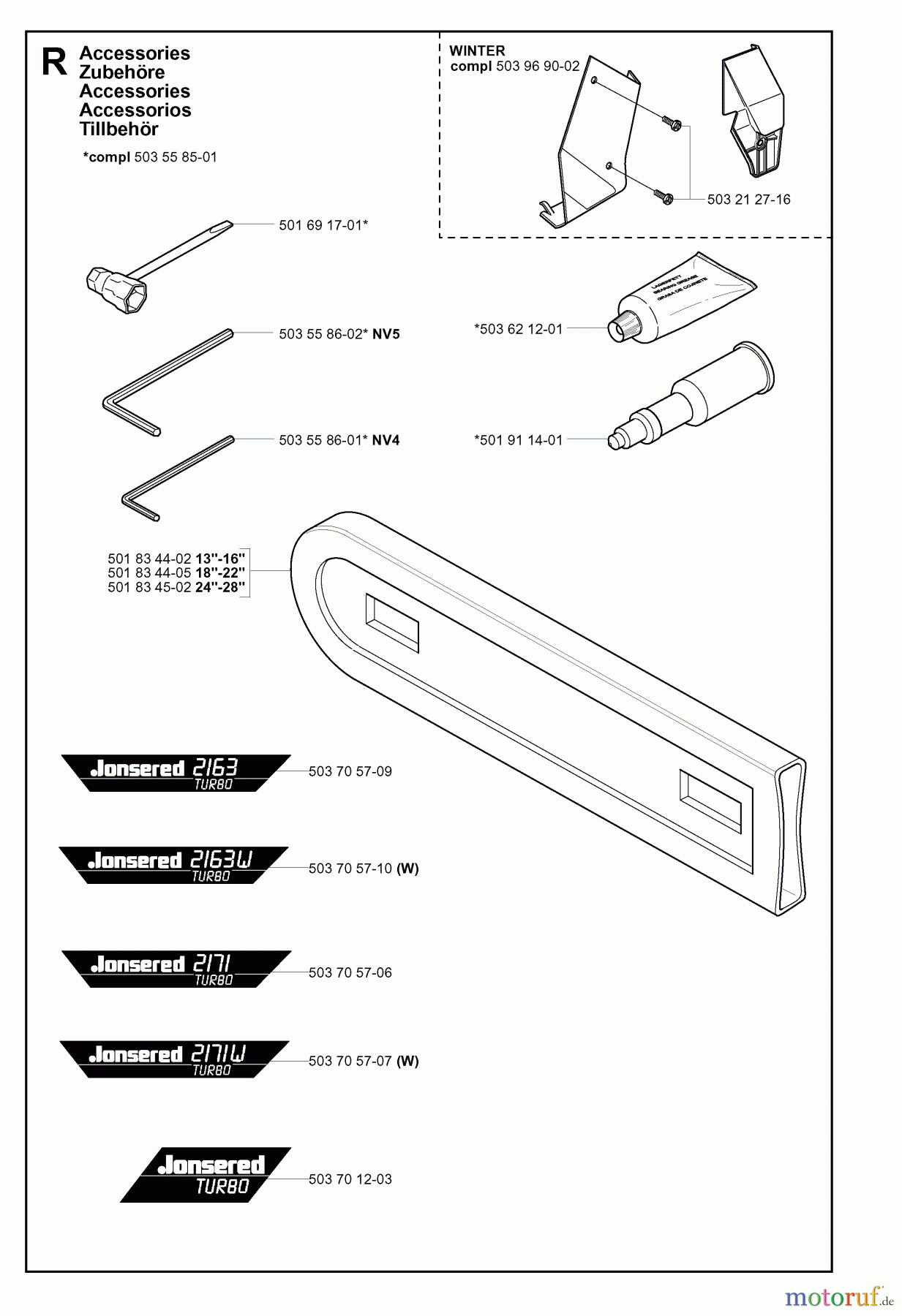 Jonsered Motorsägen 2171 EPA - Jonsered Chainsaw (2001-10) ACCESSORIES