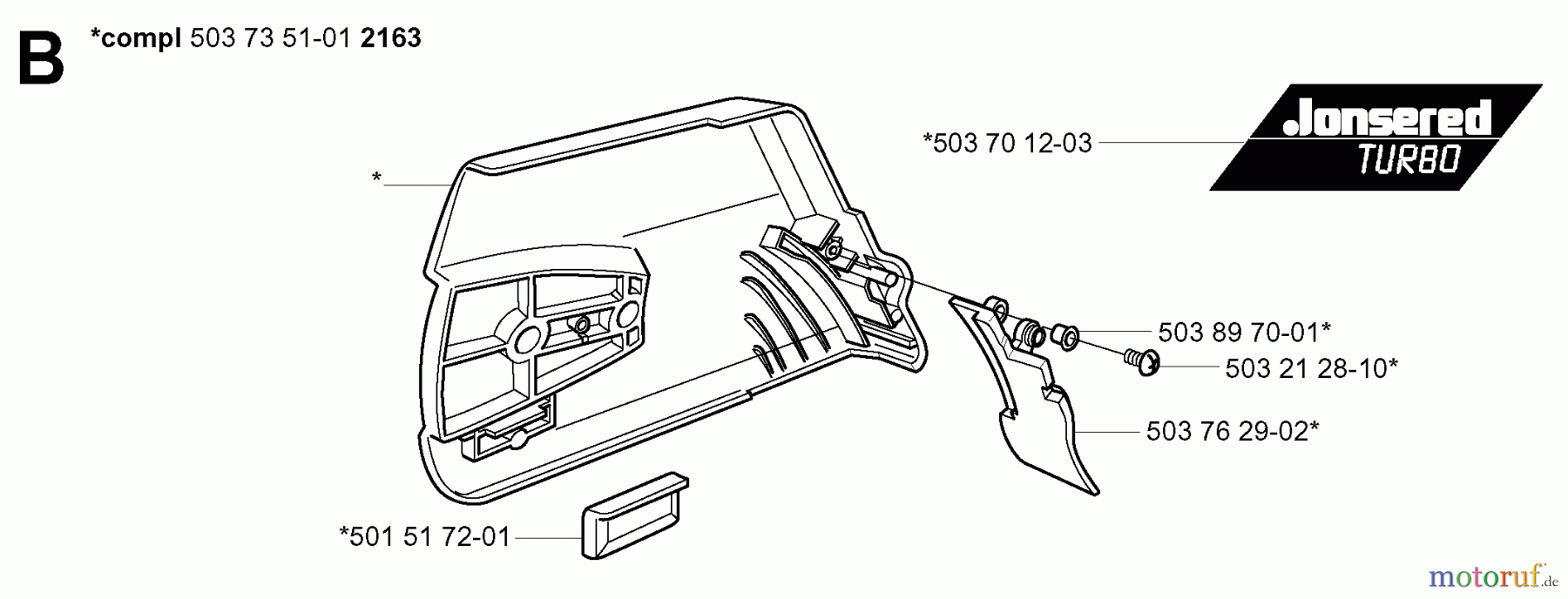 Jonsered Motorsägen 2171 EPA - Jonsered Chainsaw (2001-10) CLUTCH COVER